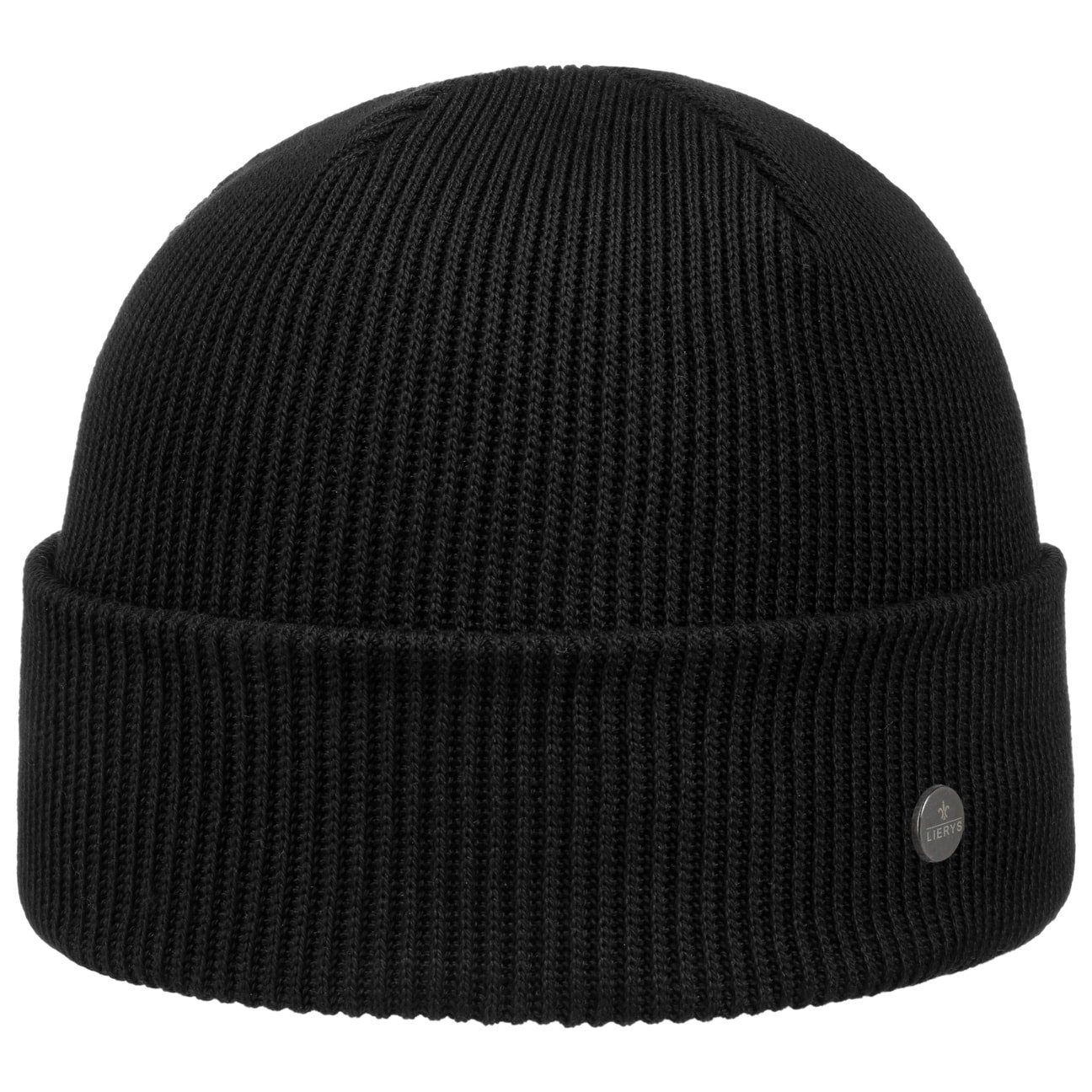 Beanie schwarz Germany Made Umschlag, in mit Lierys Strickmütze (1-St)