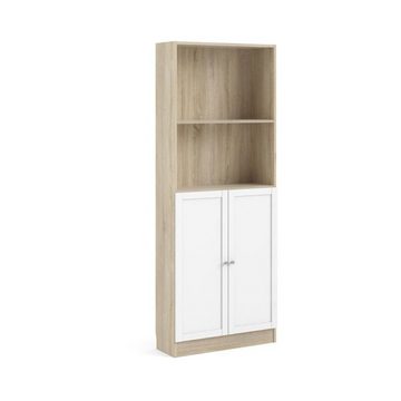 ebuy24 Regal Base Regal 1 Ablage und 2 Türen, Eiche Struktur De, 1-tlg.