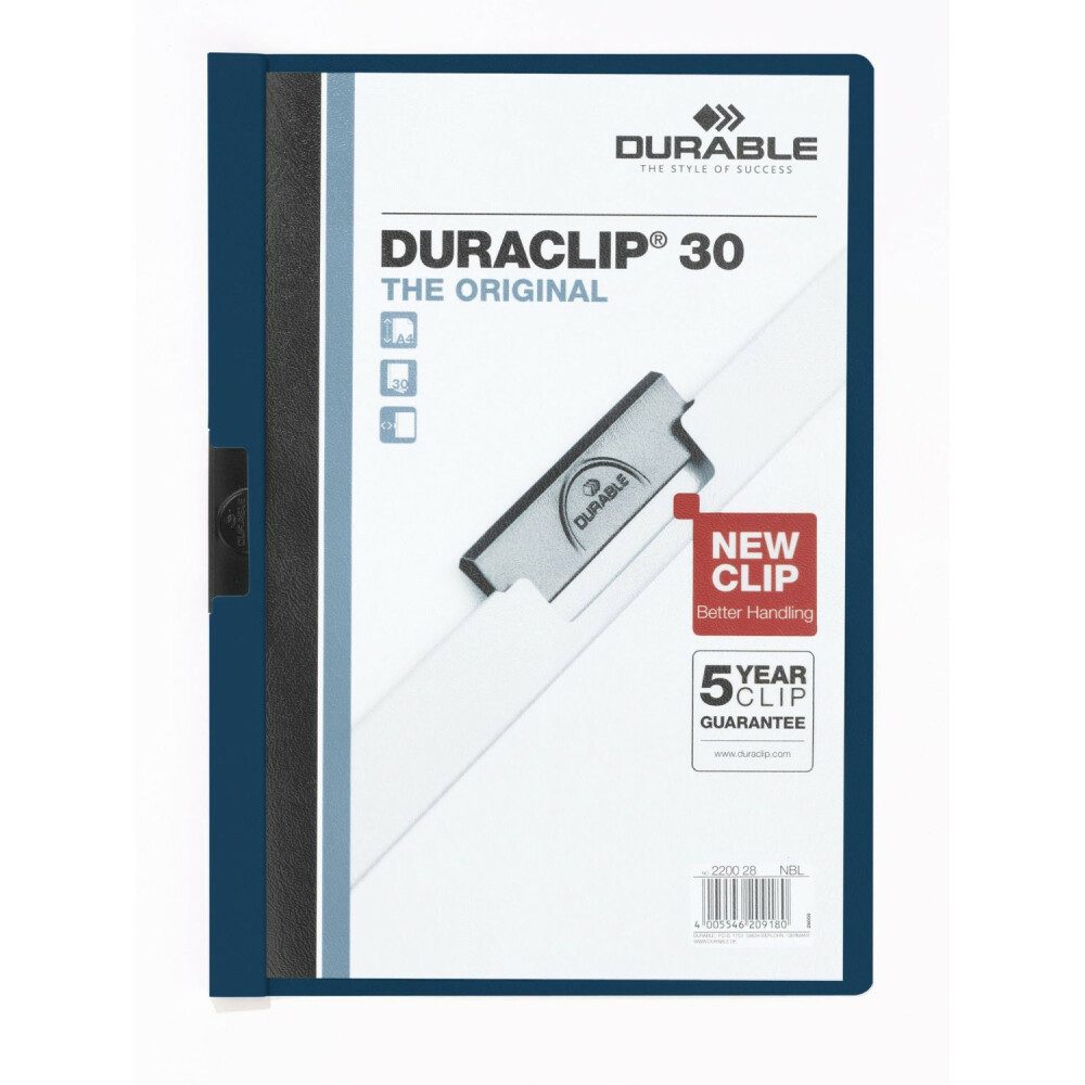 Ringbuchmappe 25 DURABLE Klemmhefter DURACLIP - nachtblau