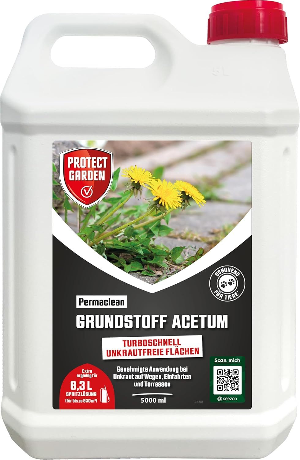 Unkrautbekämpfungsmittel Protect Garden Permaclean Grundstoff Acetum 5 L Kanister