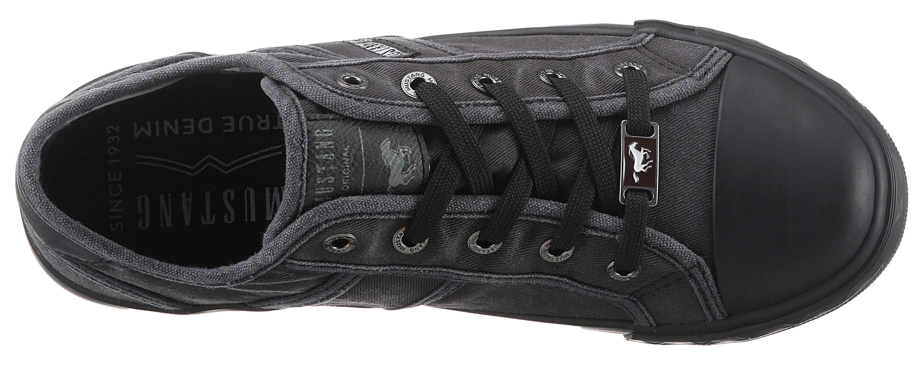 Shoes Mustang Markenlabel anthrazit-schwarz Mustang mit Sneaker