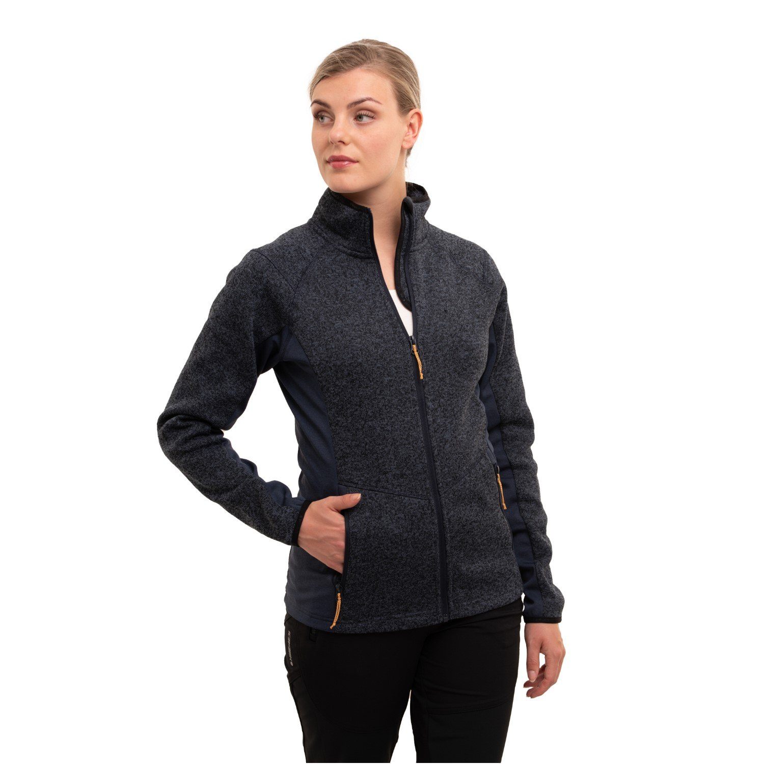 Dunkelblau Strickfleecejacke Bleeker Damen Midlayer Icepeak