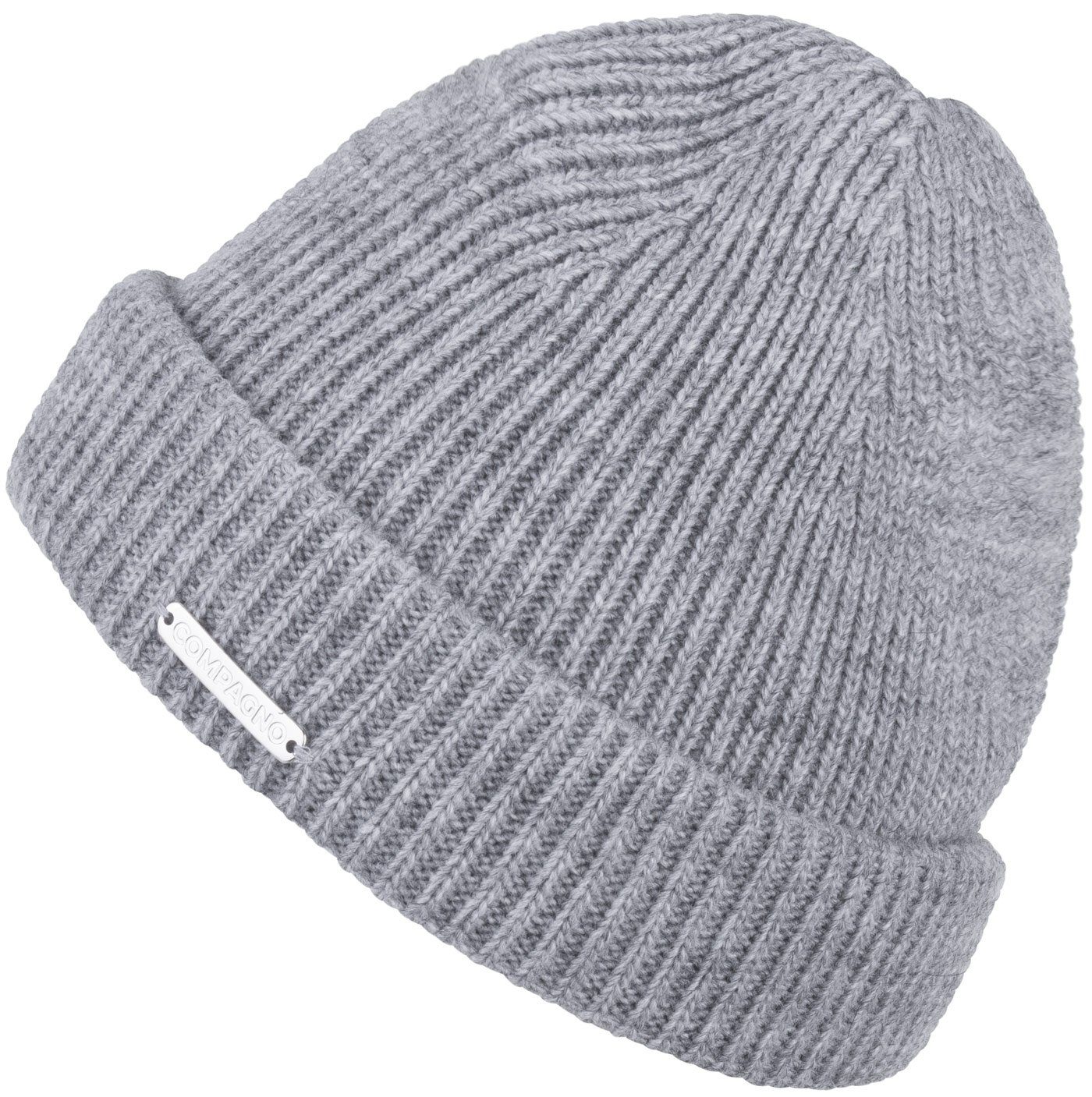 Beanie Kindermütze Jahre Strickmütze hellgrau Mädchen 2-10 Wintermütze Strickmütze compagno (1-St) Jungen