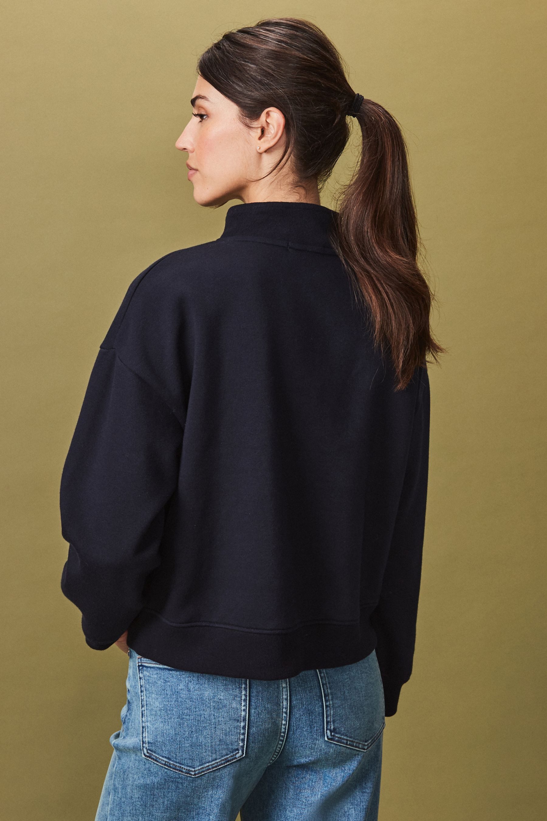 Next Sweatshirt Weiches, schweres Sweatshirt mit hohem RV-Kragen (1-tlg) günstig online kaufen