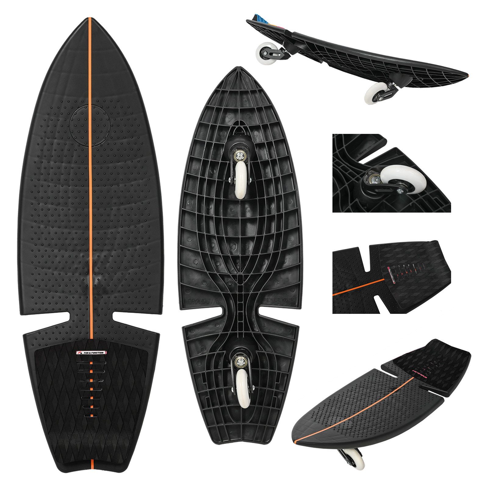 F2 Waveboard F2 Surf Waveboard Carving Board Street Surfer Skateboard Schwarz 2025