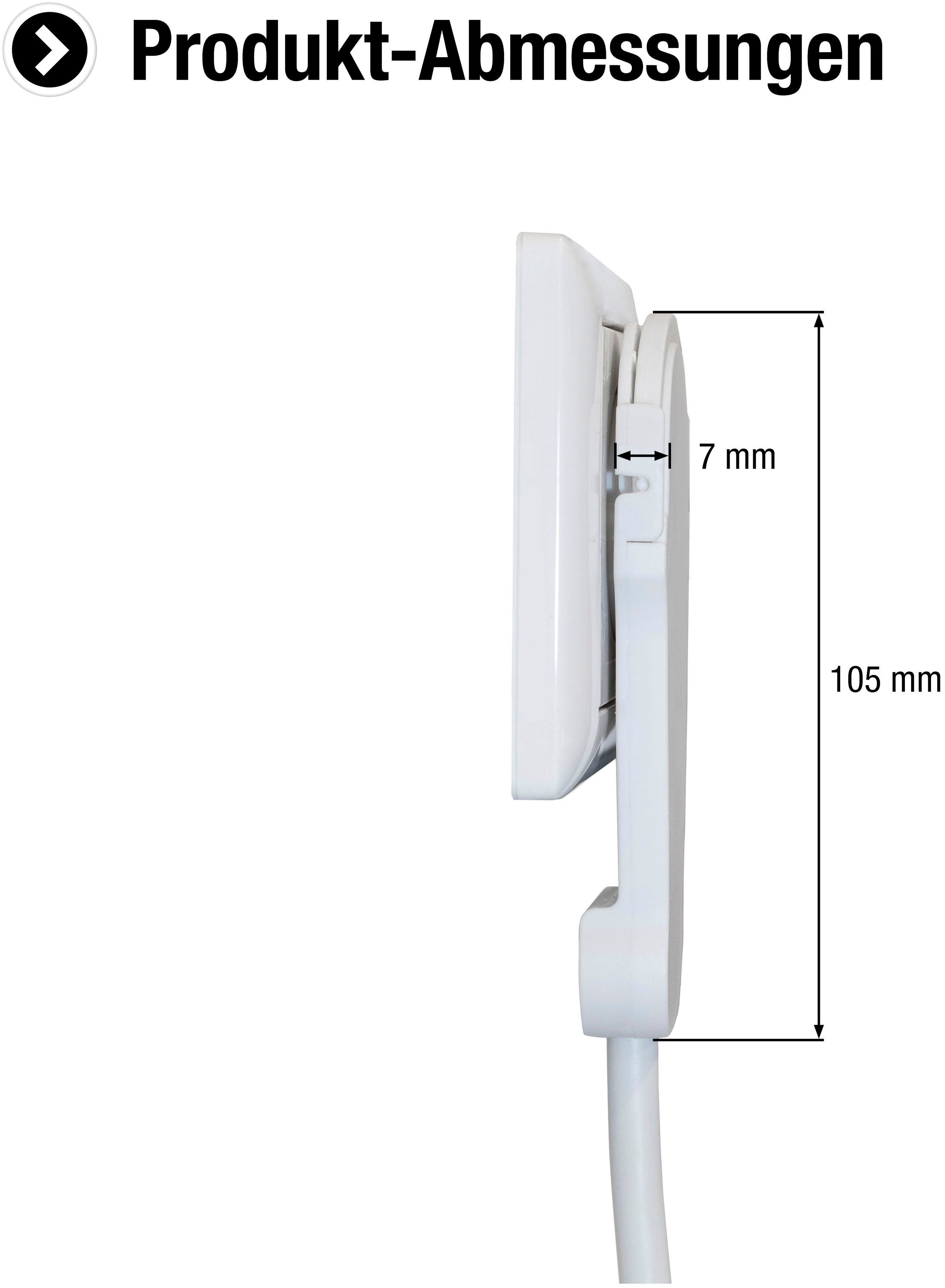 meister Steckdosenleiste 3-fach Kabellänge m), (Kindersicherung, weiß extraflacher Set 1,4 - 3er Stecker