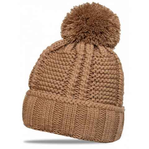 Caspar Bommelmütze MU127 Gefütterte Damen Winter Strickmütze