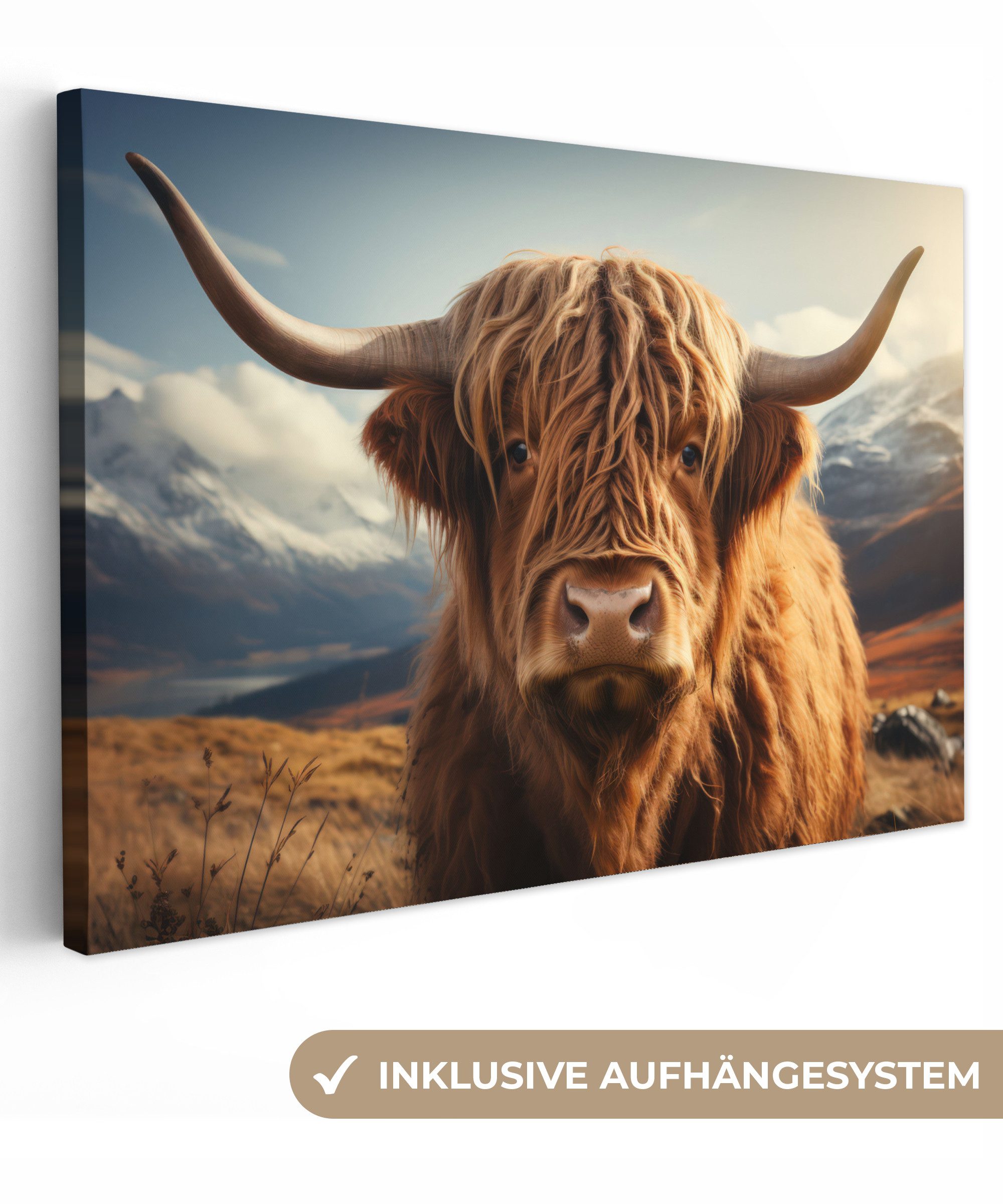 Schottische Highlander - Hörner - Berge - Landschaft