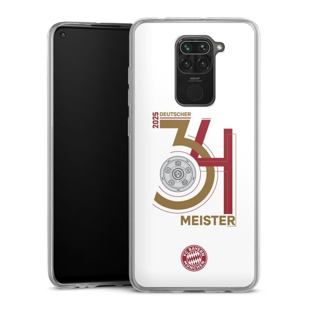DeinDesign Handyhülle FC Bayern München Meister Offizielles Lizenzprodukt, Xiaomi Redmi Note 9 Slim Case Silikon Hülle Ultra Dünn Schutzhülle