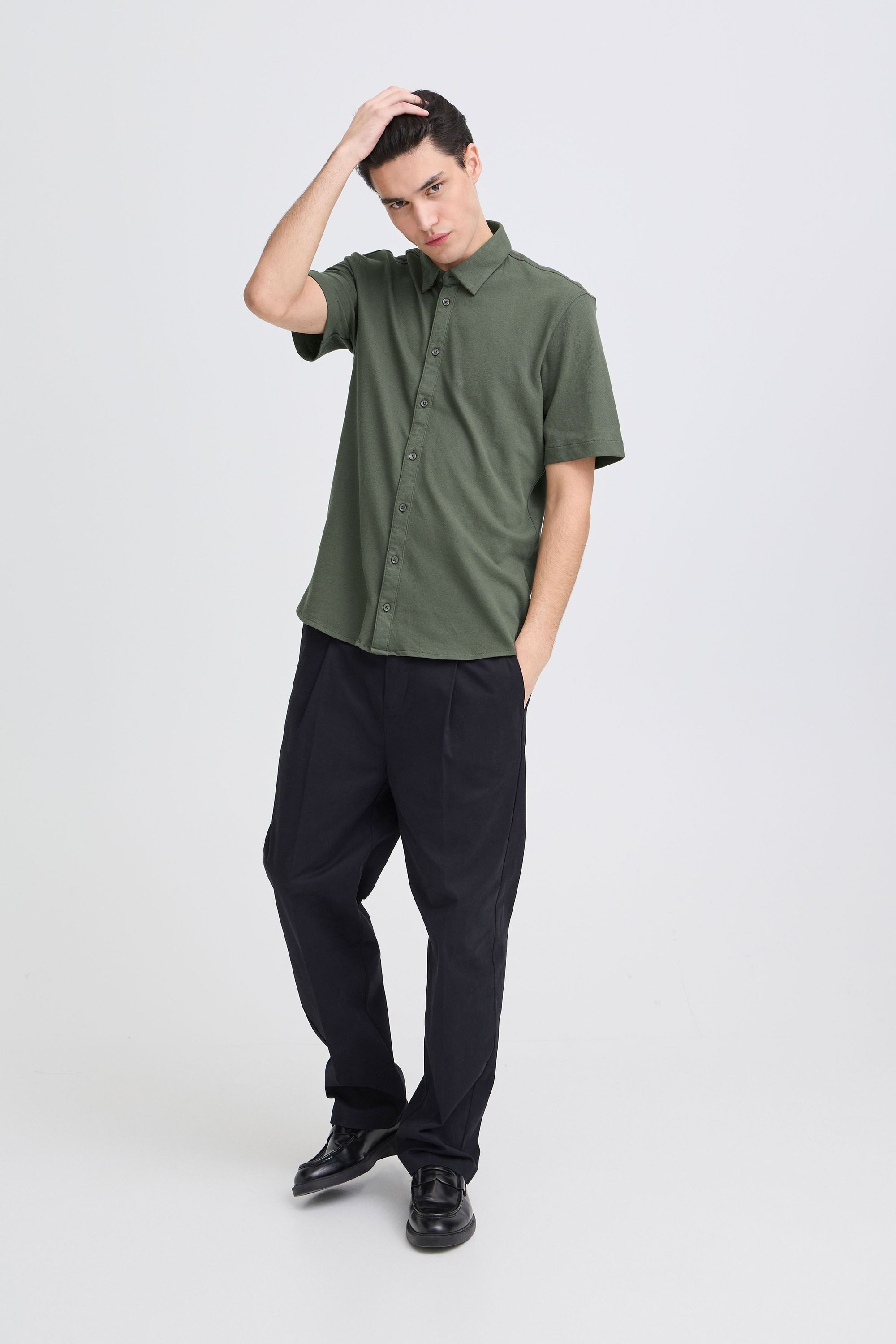 Casual Friday Kurzarmhemd CFFolke Kurzärmliges Hemd aus Pique Material