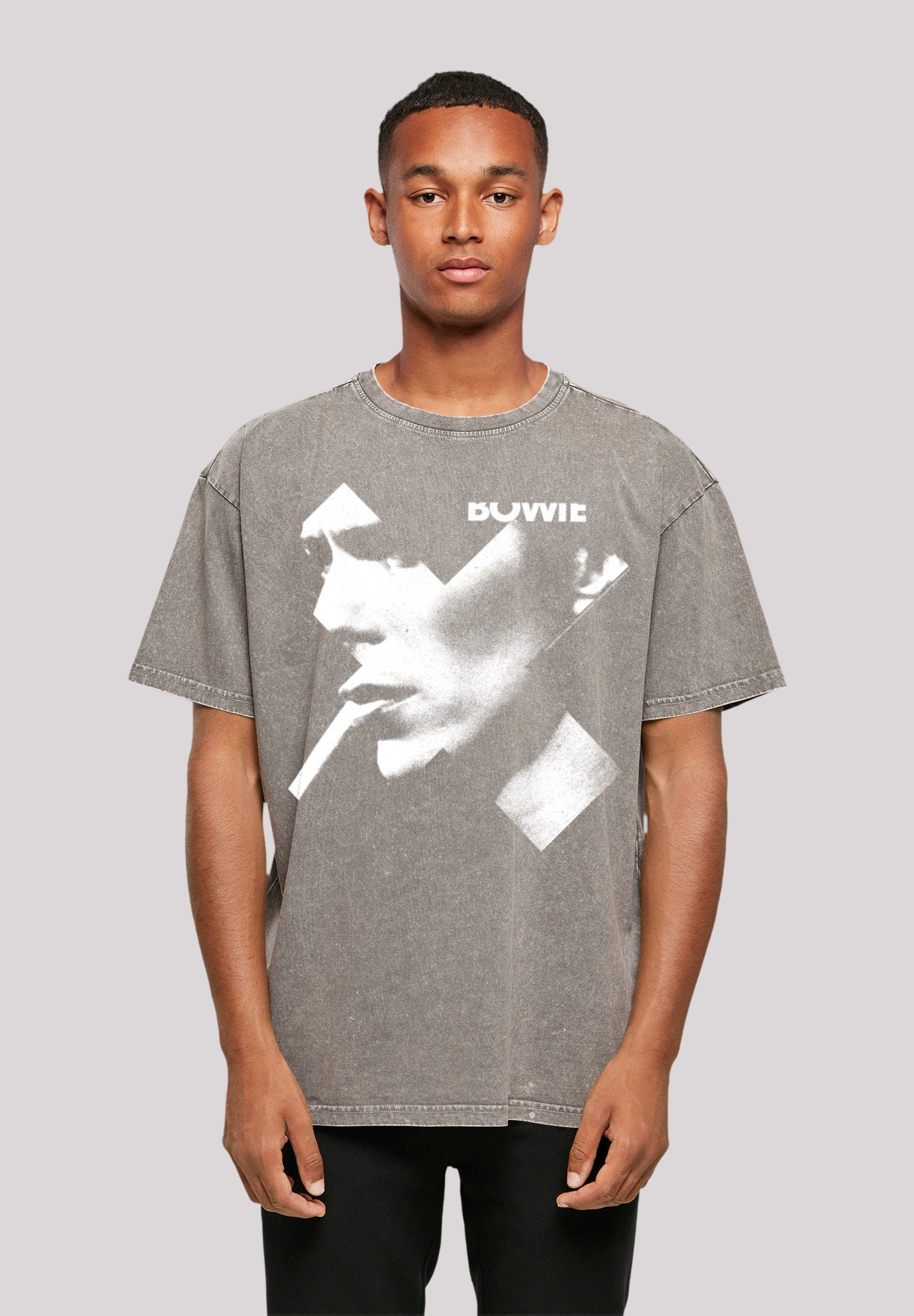 T-Shirt Oversize T-Shirt Bowie David F4NT4STIC Asphalt Print