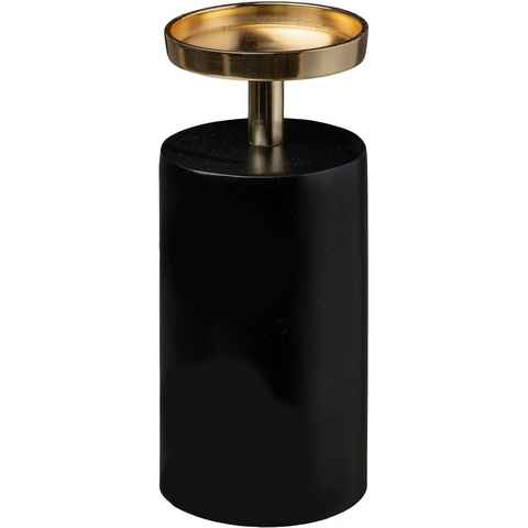 Leonique Kerzenhalter Stumpenkerzenhalter Azlynn (1 St), aus Aluminium, mit goldfarbenen Akzenten