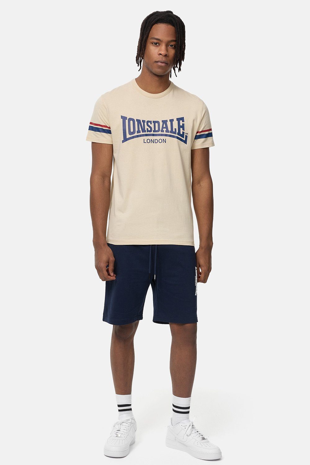 Sand/Navy/Red CREICH Lonsdale T-Shirt
