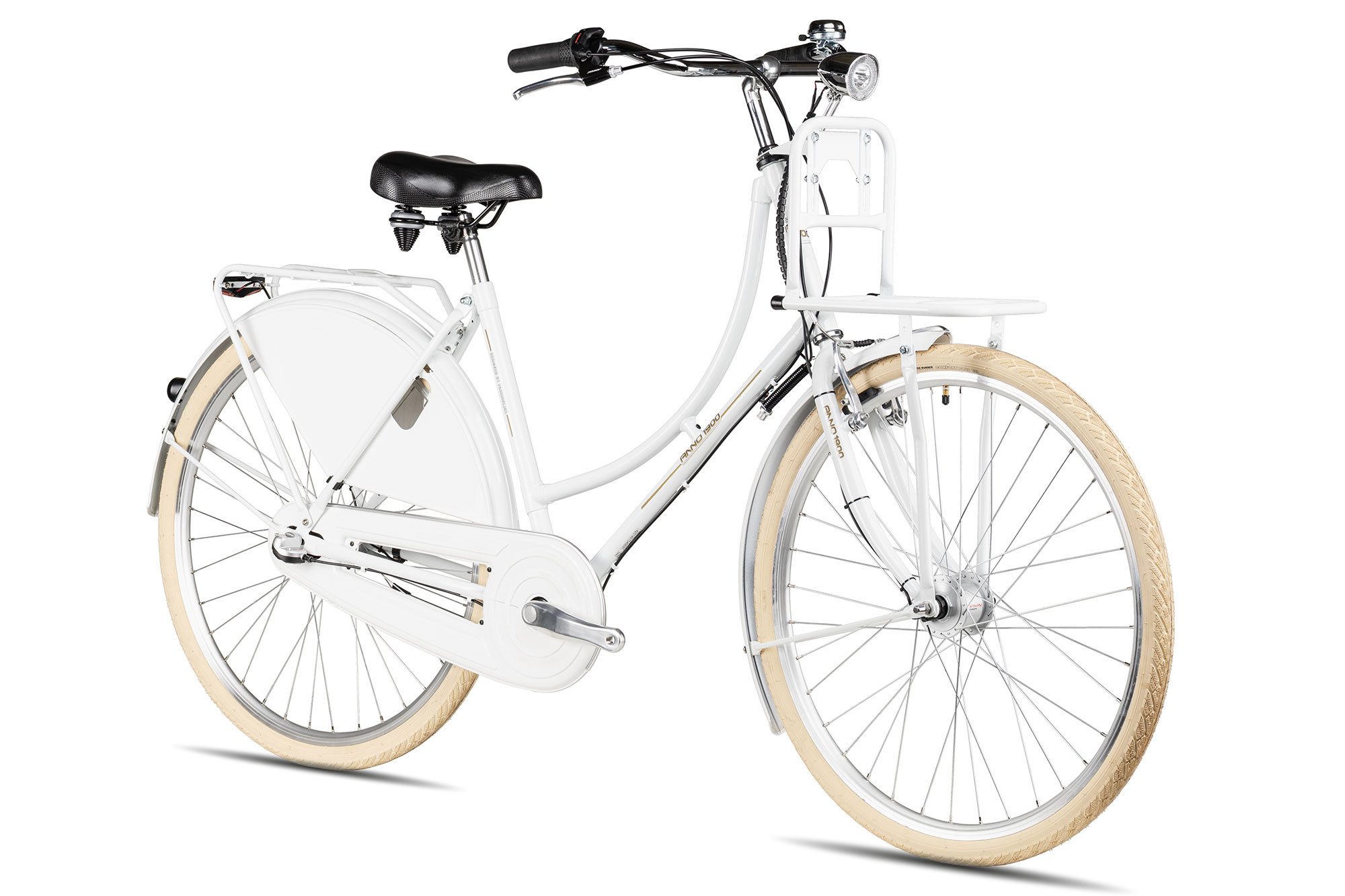 Maxim Hollandrad Nostalgie 1900 Cargo, 3 Gang Shimano Nexus 3-Gang SG-3C41 Rücktritt Schaltwerk, Nabenschaltung Rücktritt, Nabenschaltung Rücktritt weiß