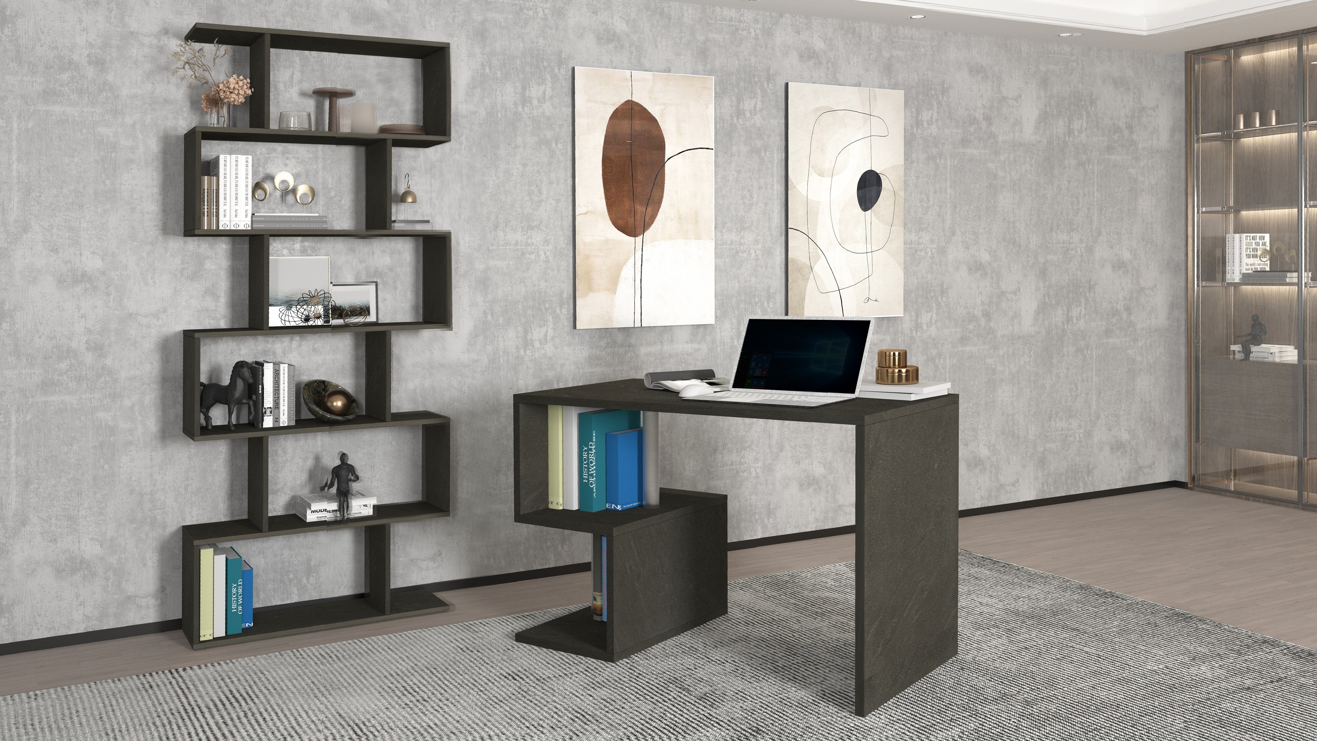 Home affaire Schreibtisch Esse, modernes Design, in verschiedenen Breiten, mit und ohne Monitoraufsatz, Made in Italy