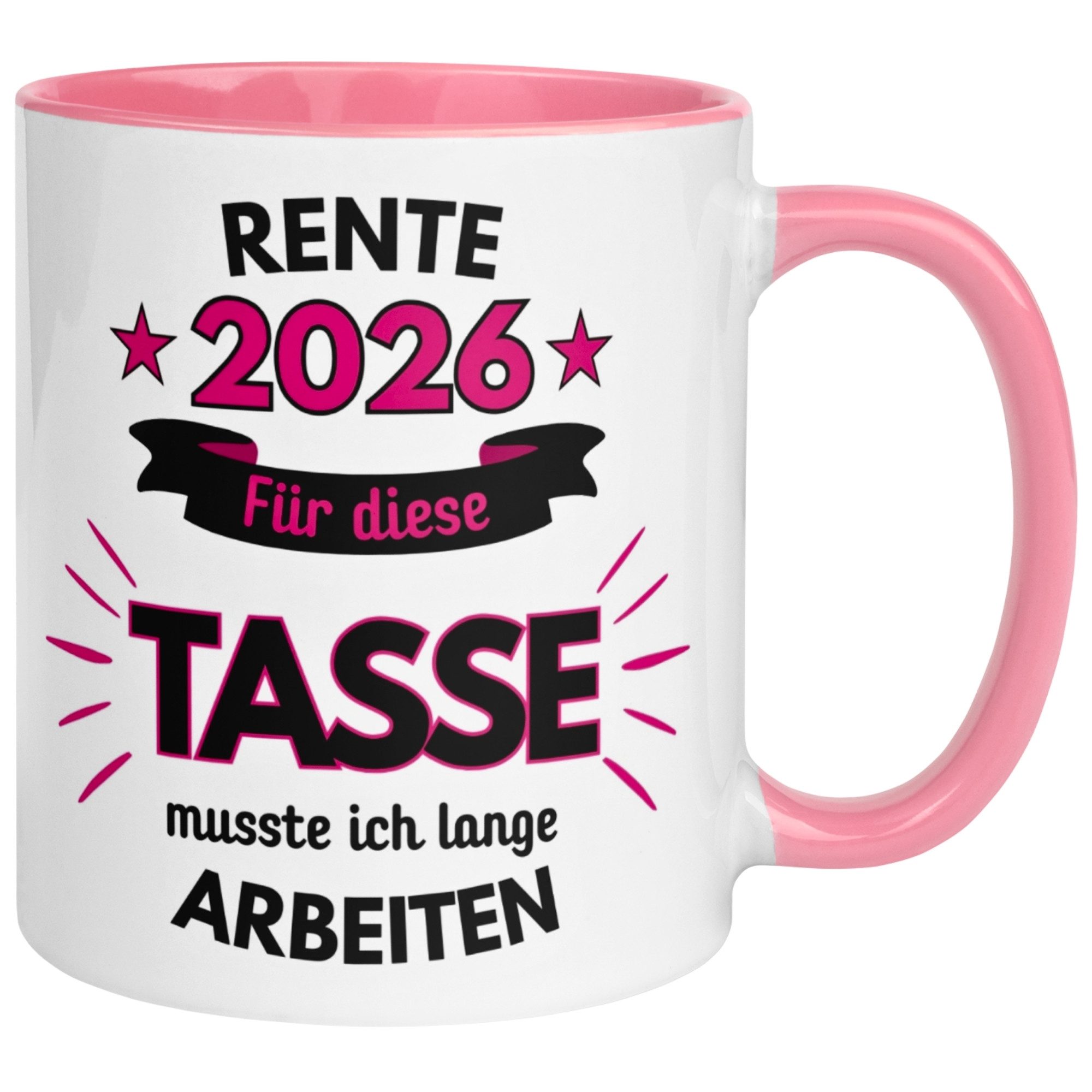 Momentals Tasse Rente – „Echt lange dafür gearbeitet“ – Renteneintritt Geschenk Frauen, Gratis Versand · Links-&Rechtshänder · Spülmaschinenfest