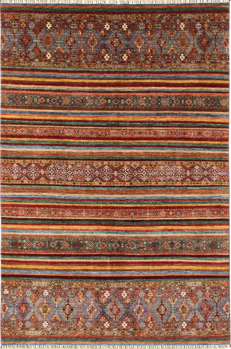Orientteppich Arijana Shaal 201x300 Handgeknüpfter Orientteppich, Nain Trading, rechteckig, Höhe: 5 mm