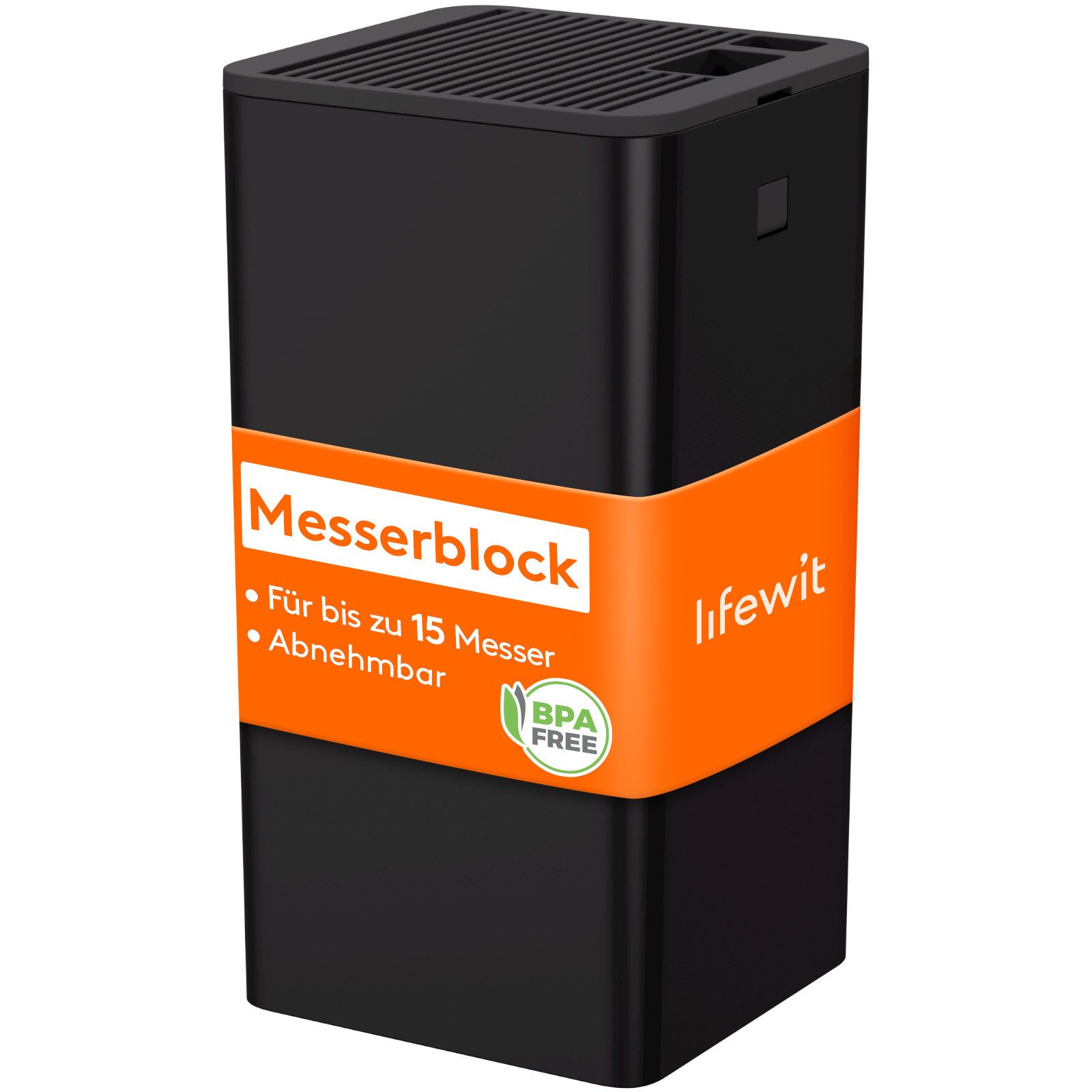 Lifewit Messerblock Messerhalter, mit Schlitz für Küche Scheren und Messerschärfer.