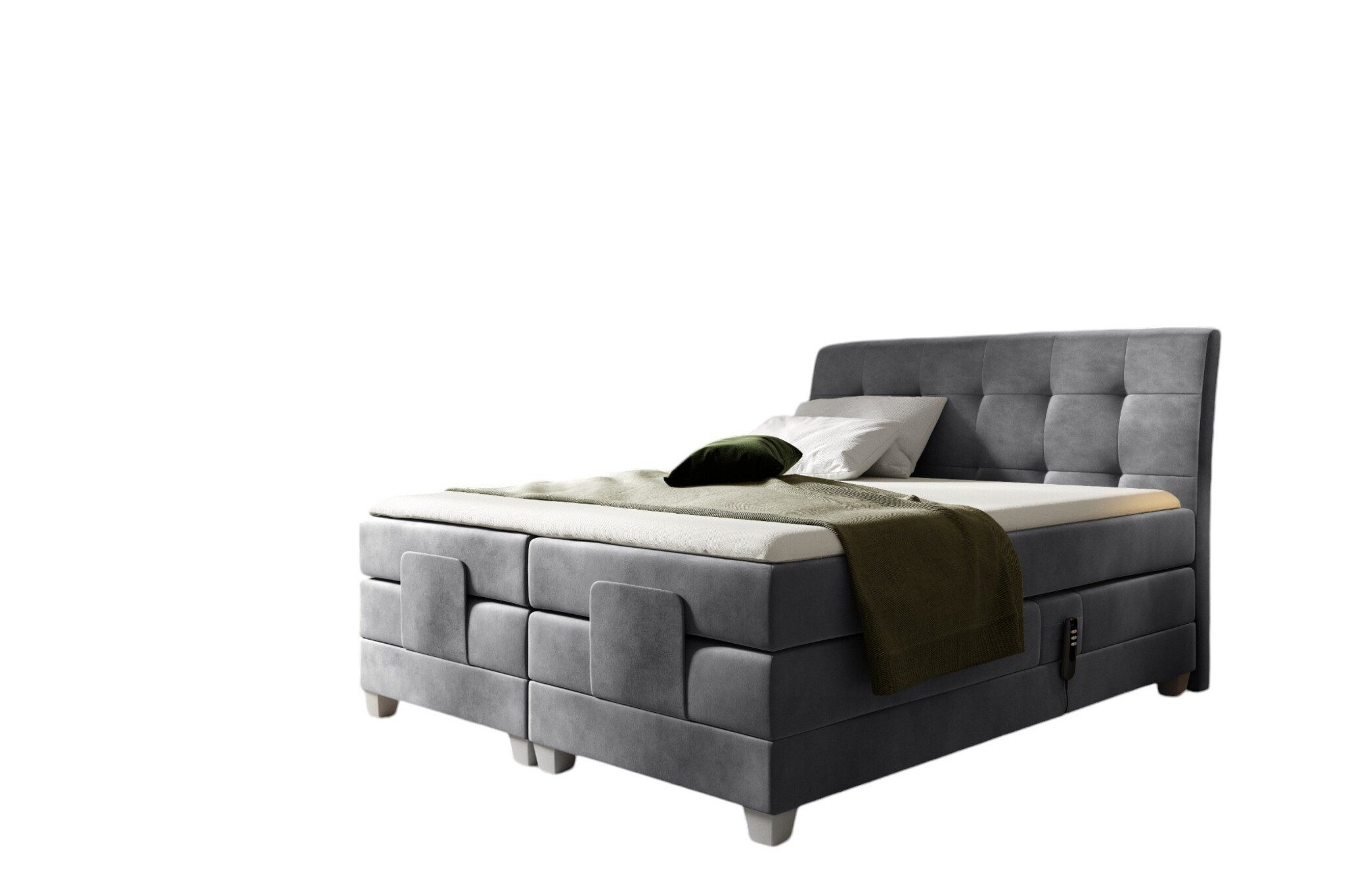 Fun Möbel Boxspringbett Schlafzimmerbett FRANCO Elektrisch in Stoff Fresh (inkl. Topper), Matratzen elektrisch verstellbar – Bild 2 von 3