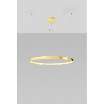 etc-shop LED Pendelleuchte, Pendelleuchte Hängelampe Wohnzimmerlampe Deckenlampe D 78 cm Gold-Ring