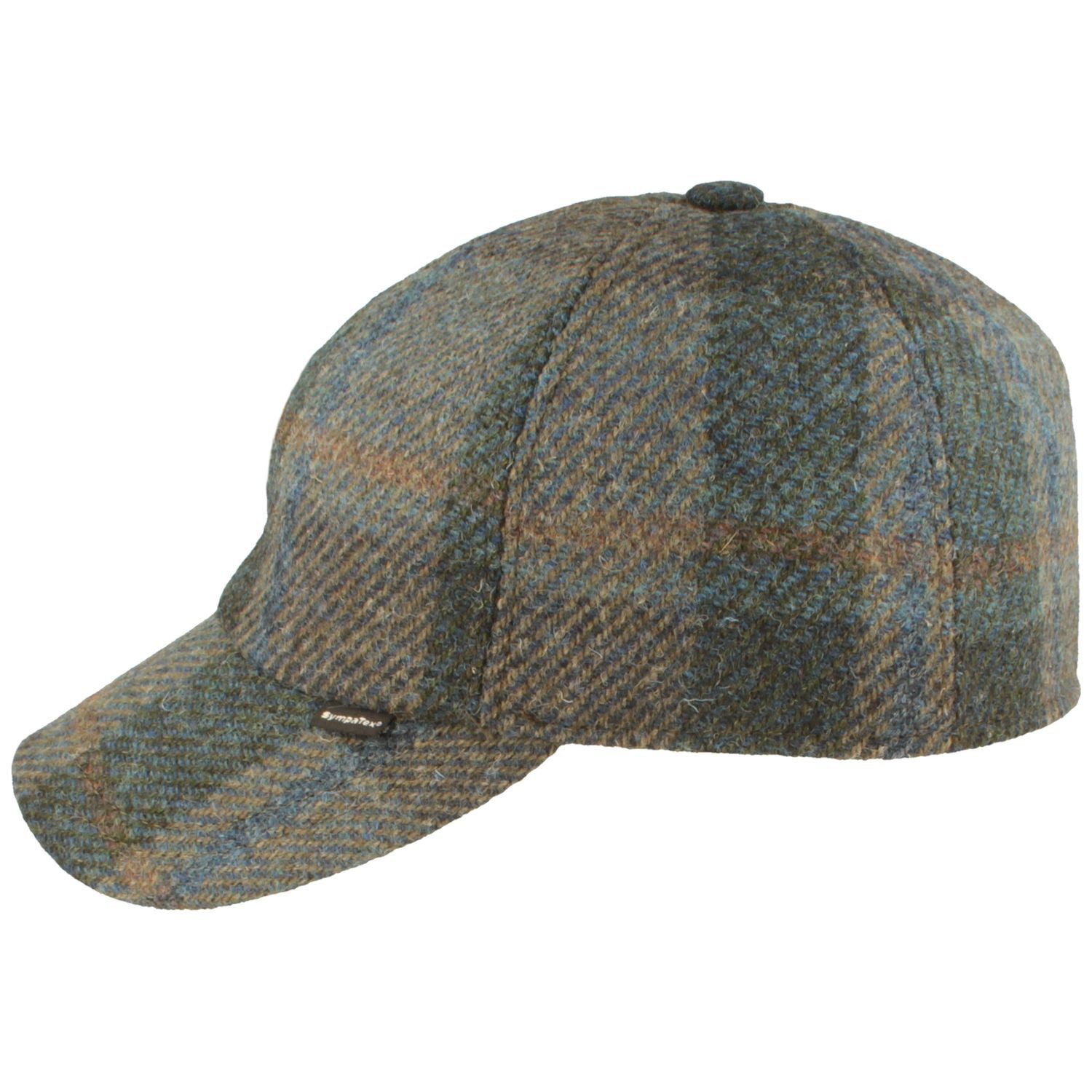 Breiter Schiebermütze Baseball-Cap mit Ohrenschutz aus Harris Tweed