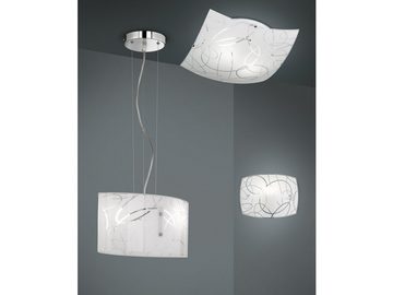 meineWunschleuchte LED Deckenleuchte, LED wechselbar, Warmweiß, Deckenschalen flach eckig Lampenschirm Milchglas mit Silber Weiß Ø40cm