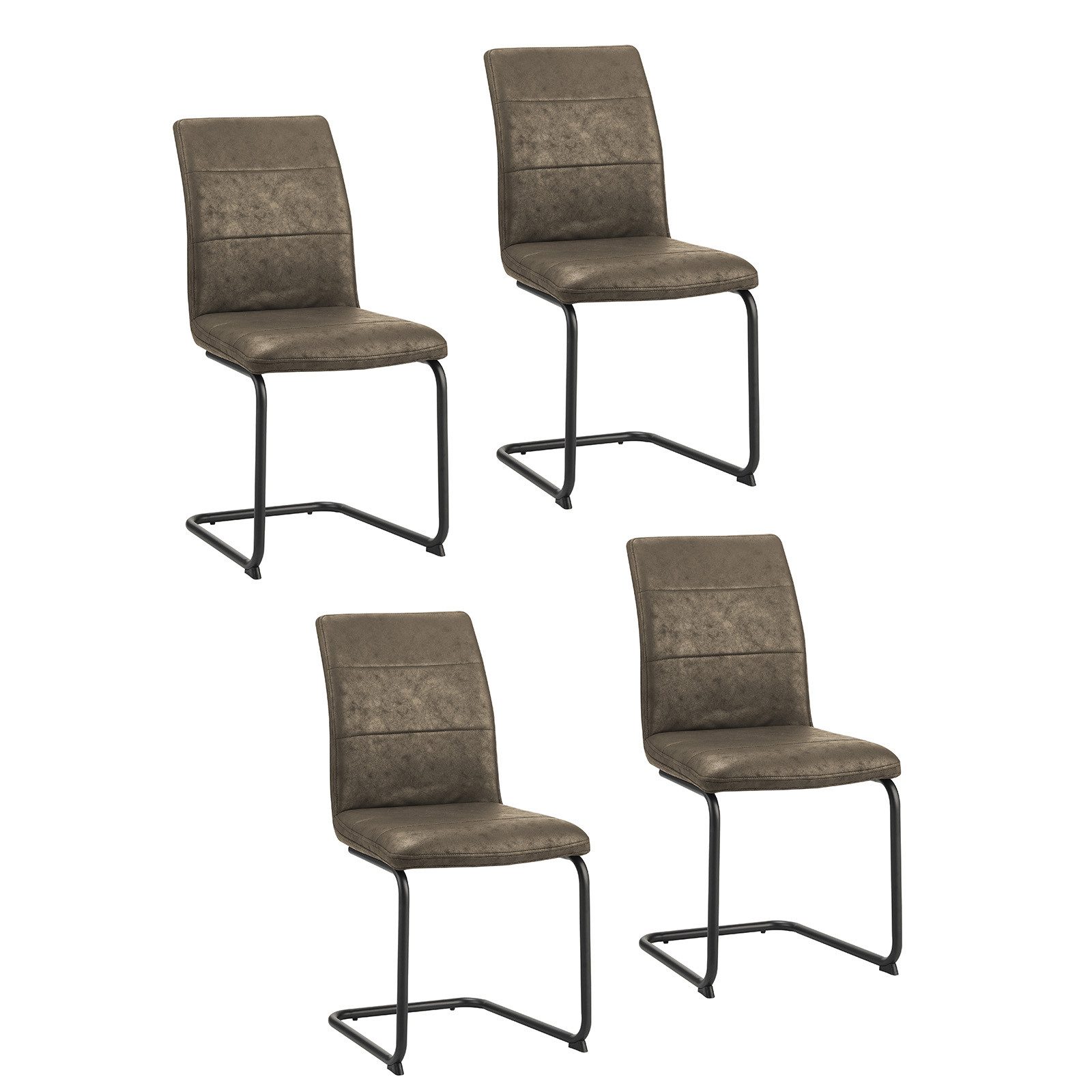 HTI-Living Freischwinger Schwingstuhl Antikhellbraun (Set), Freischwinger Esszimmerstuhl