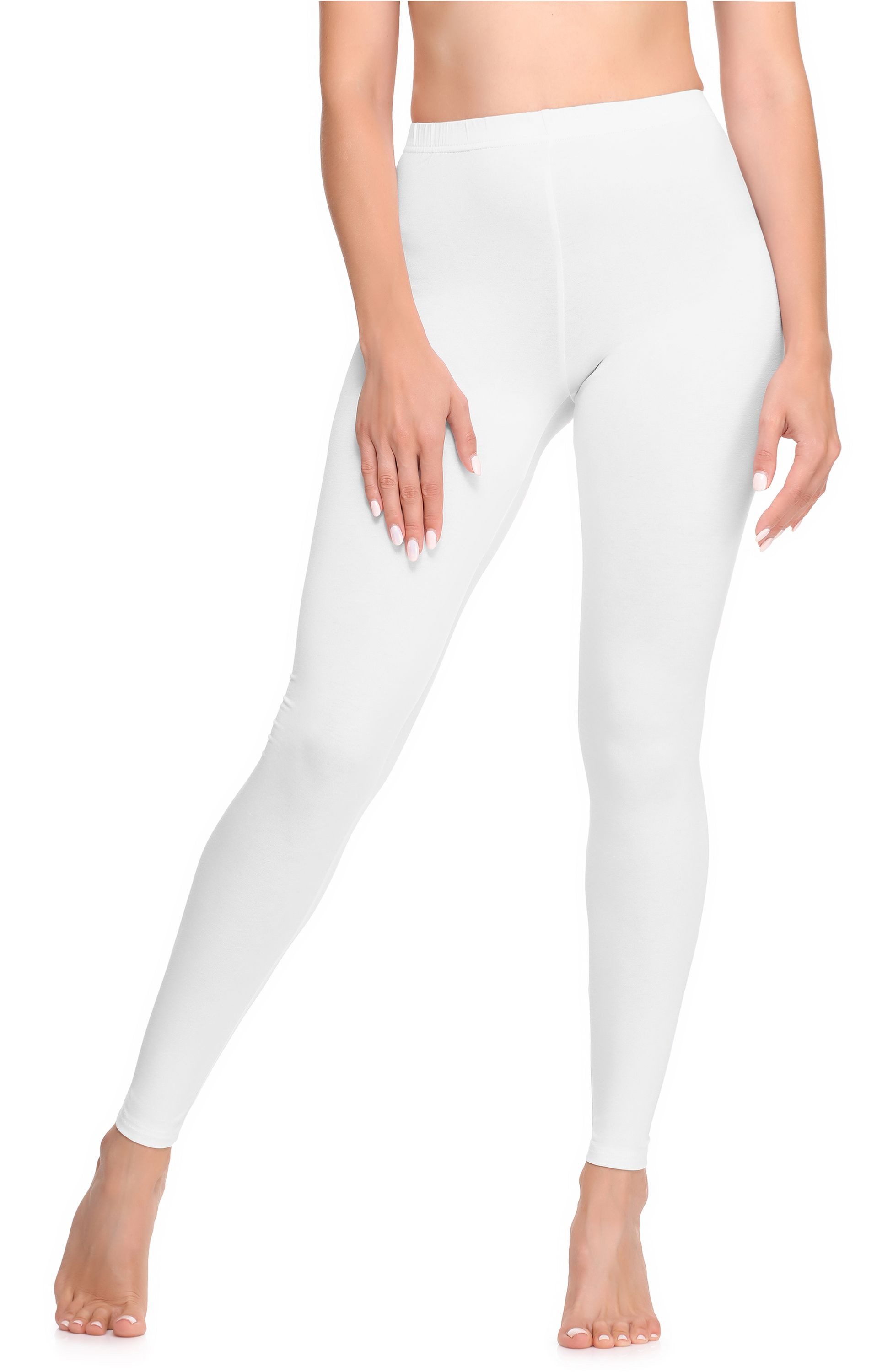 Ladeheid Leggings Damen Lange Hosen aus Baumwolle LA40-133 (1-tlg) bequem, elastischer Bund