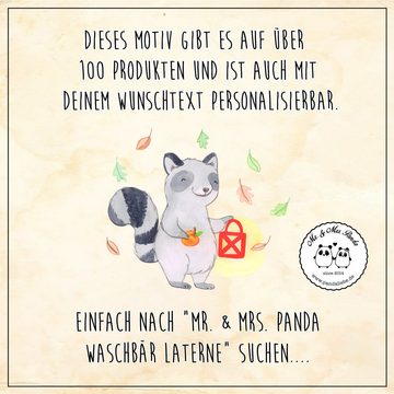 Mr. & Mrs. Panda Grußkarte Waschbär Laterne - Weiß - Geschenk, Dekoration, Süßes sonst gibt's sa, Hochglänzende Veredelung