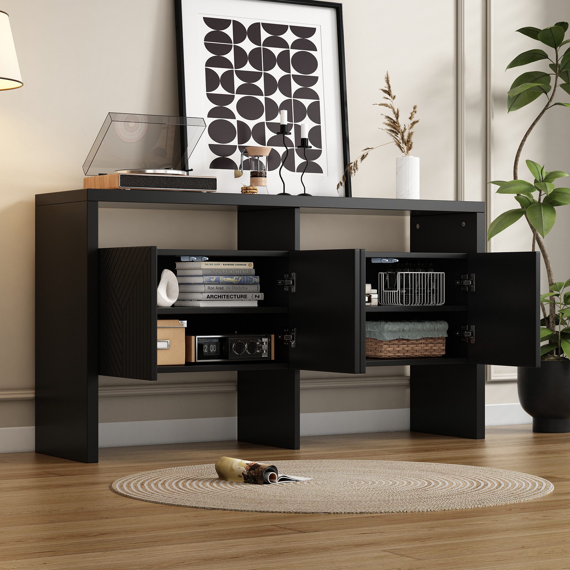 MODFU Sideboard Flurschrank mit 2 offenen günstig online kaufen