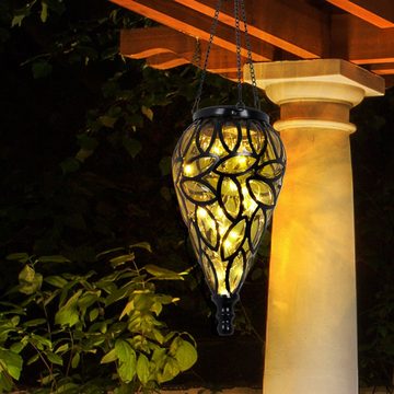 Globo LED Solarleuchte, LED-Leuchtmittel fest verbaut, Warmweiß, Solarlampen für Außen hängend Gartendeko für draußen Hängeleuchte