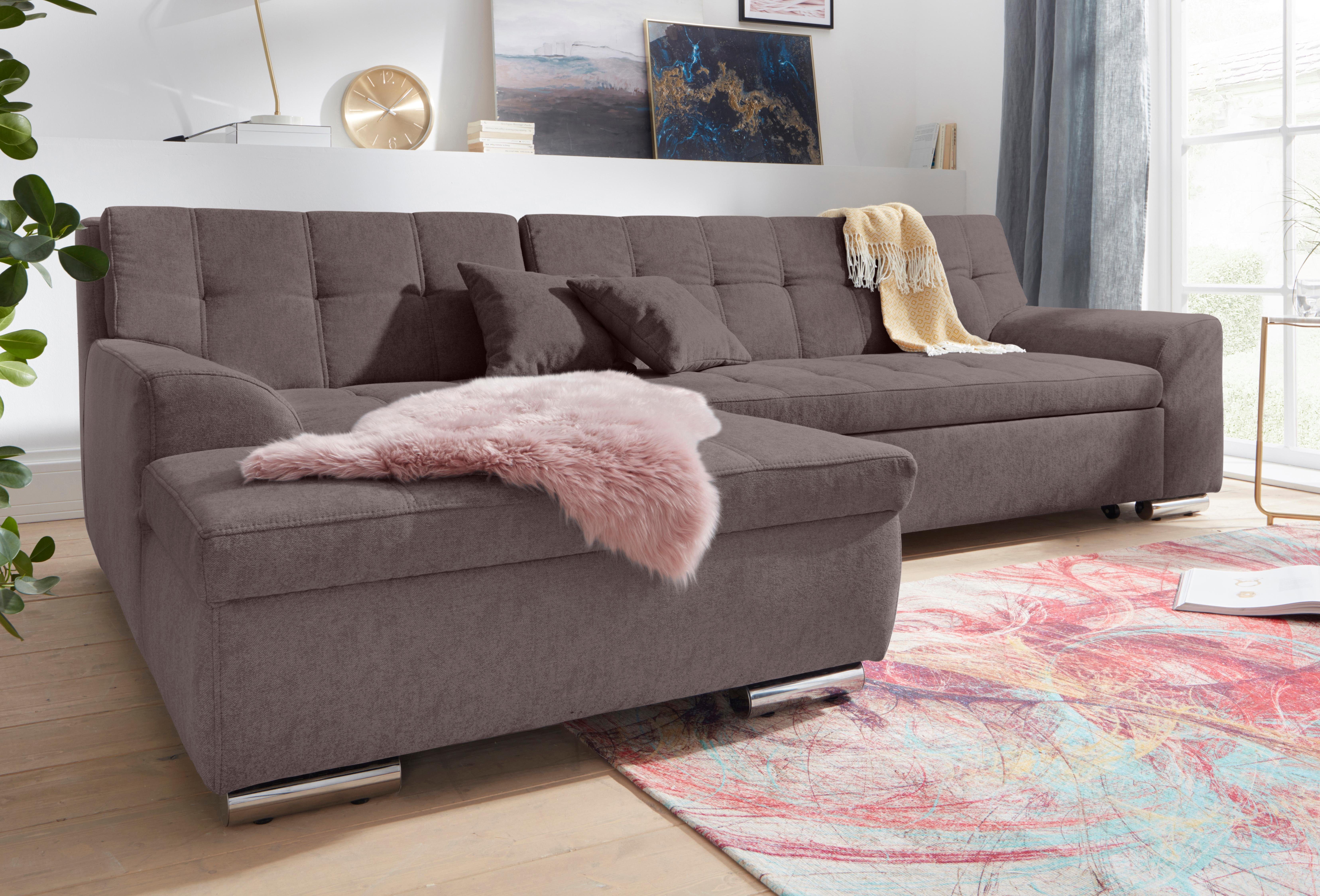 DOMO collection Ecksofa "Aversa, moderne Steppung im Sitz und Rücken, gesch günstig online kaufen