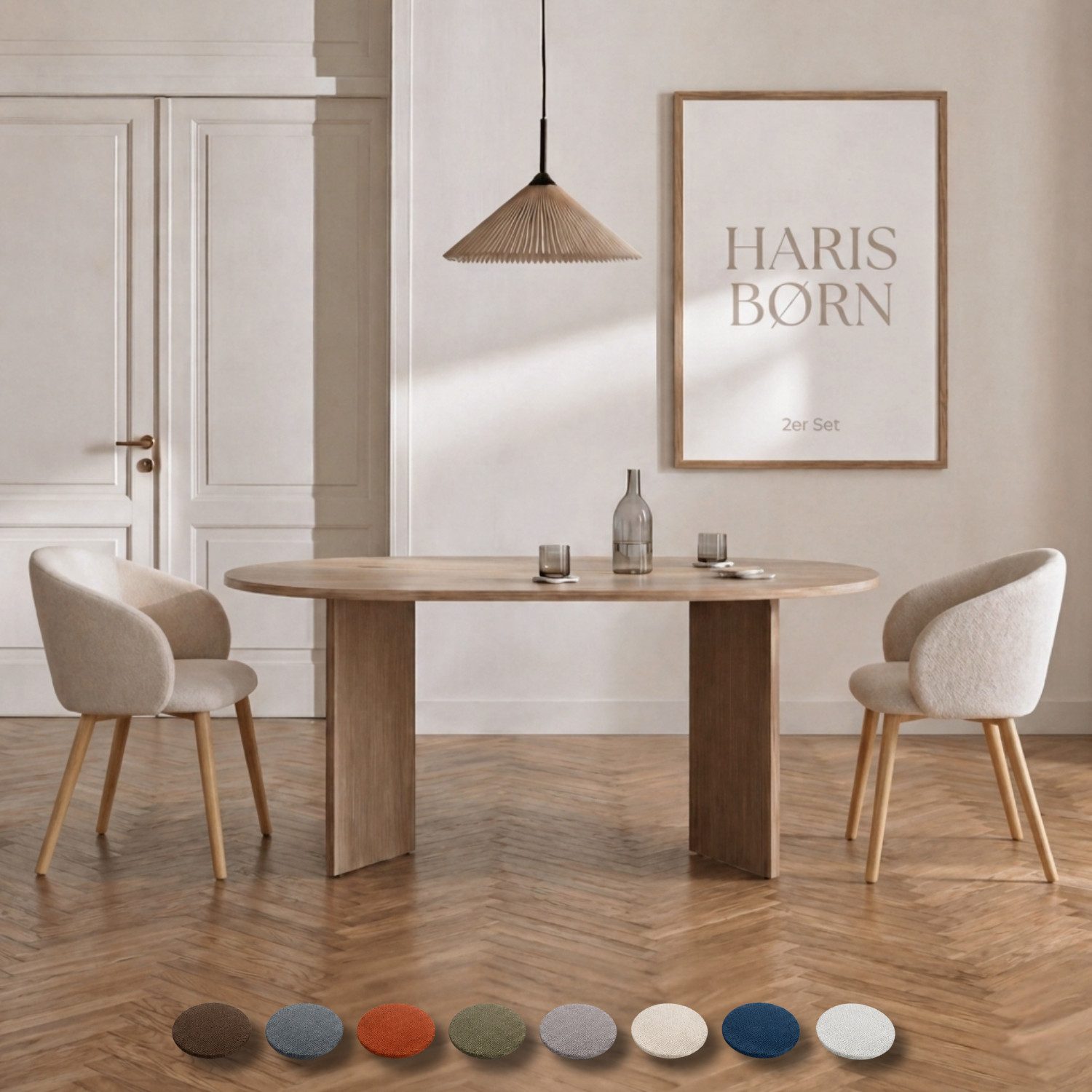 Haris Børn Esszimmerstuhl mit Armlehnen NØR - Hochwertige Polsterstühle für Esszimmer (Set, 2 St), Premium Esszimmer Stühle & Wohnzimmer Stühle