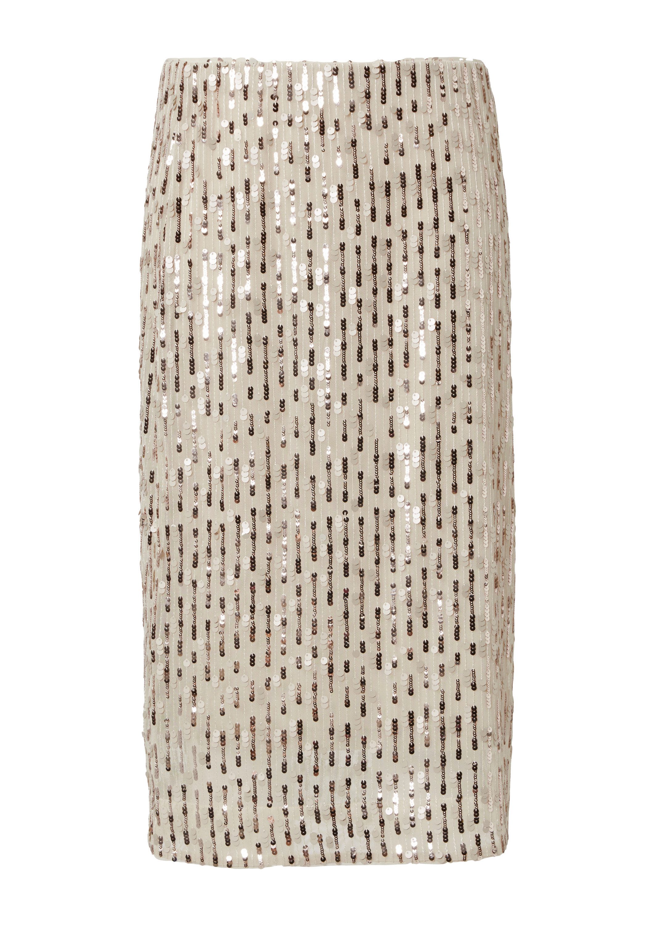 comma Midirock Rock Antaillierter Mesh-Rock mit Jerseyfutter günstig online kaufen