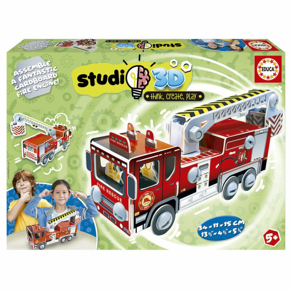 Educa 3D-Puzzle Studio 3D Feuerwehrauto, Puzzleteile