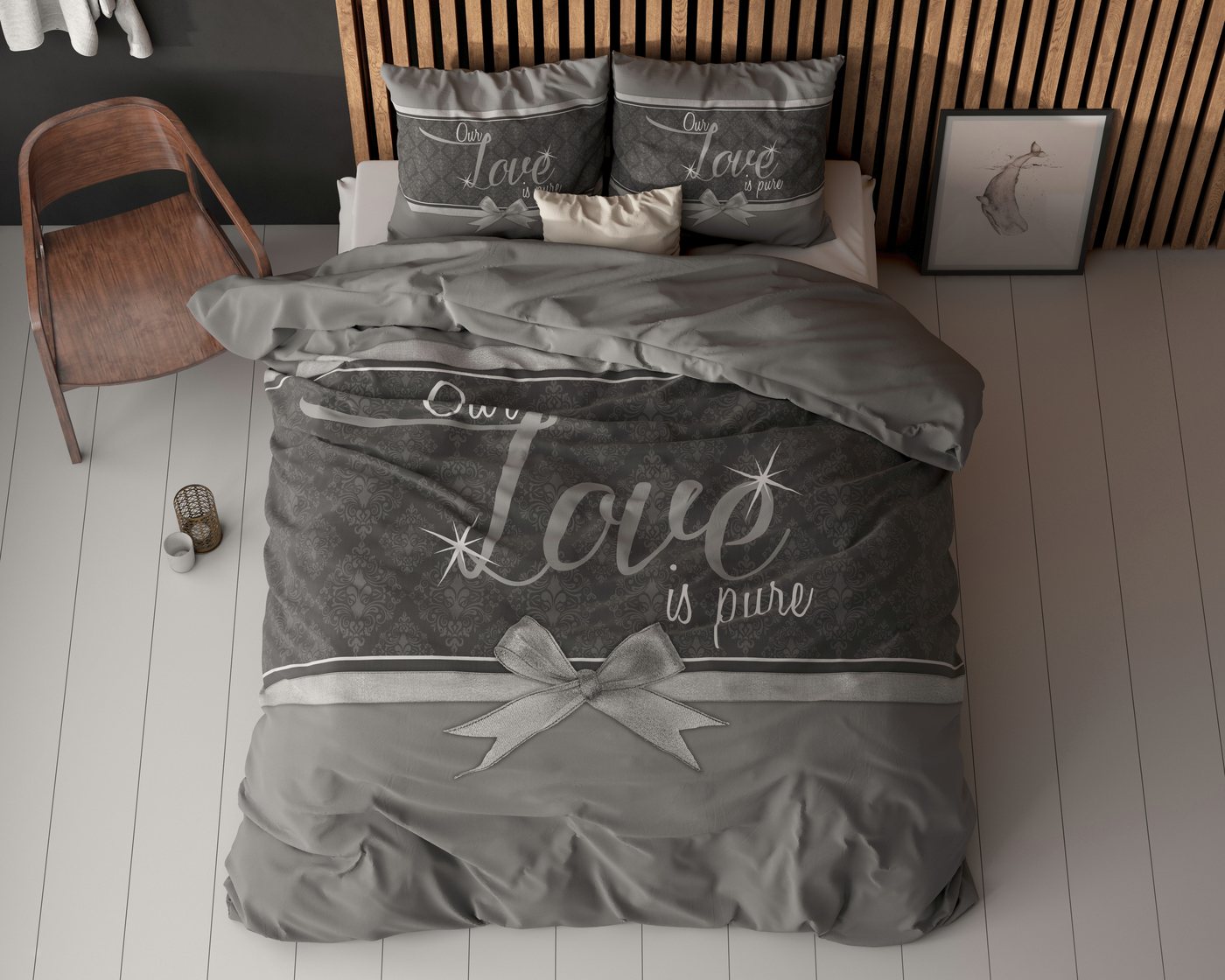 Sitheim-Europe Bettwäsche Pure Love Bettbezug & Kissenbezüge, Mikrofaser, 3 teilig