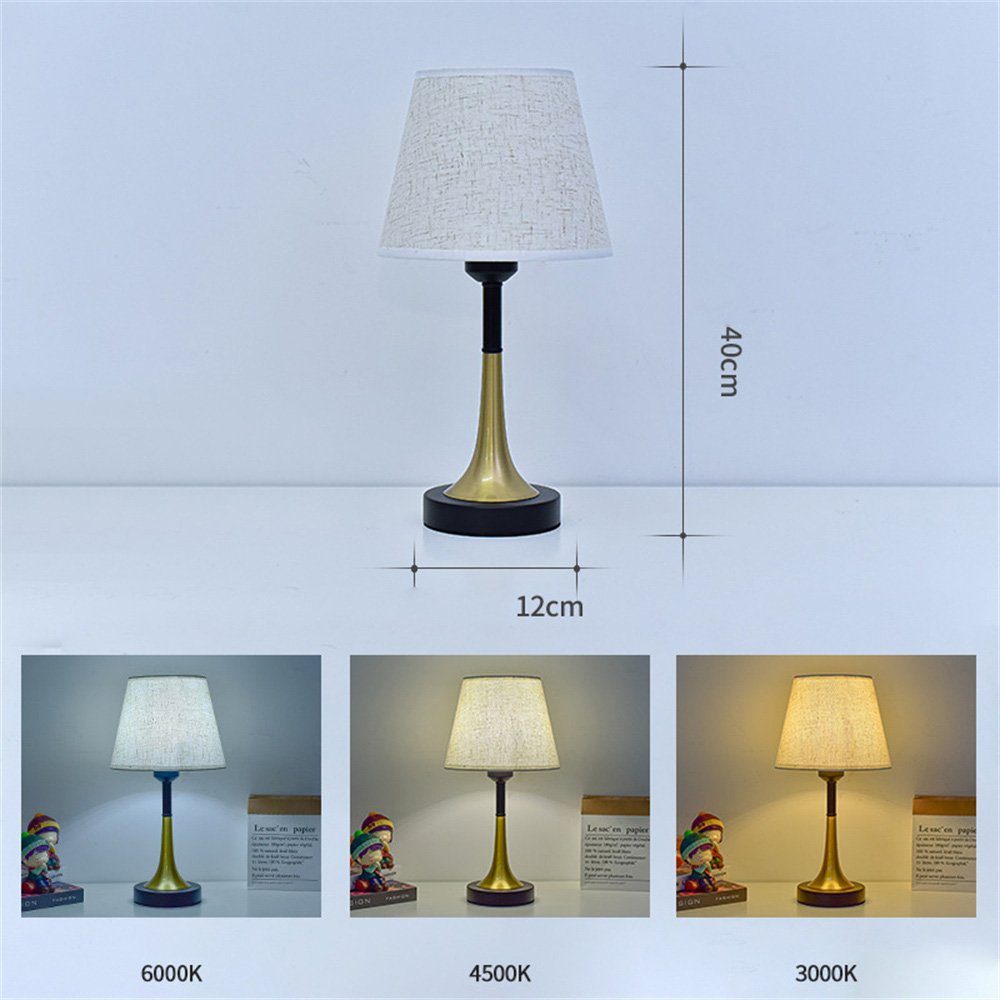 im Stil, LED europäischen Tischlampen, Retro Tischlampe Nachttischlampe Dekorative Stoffschirm