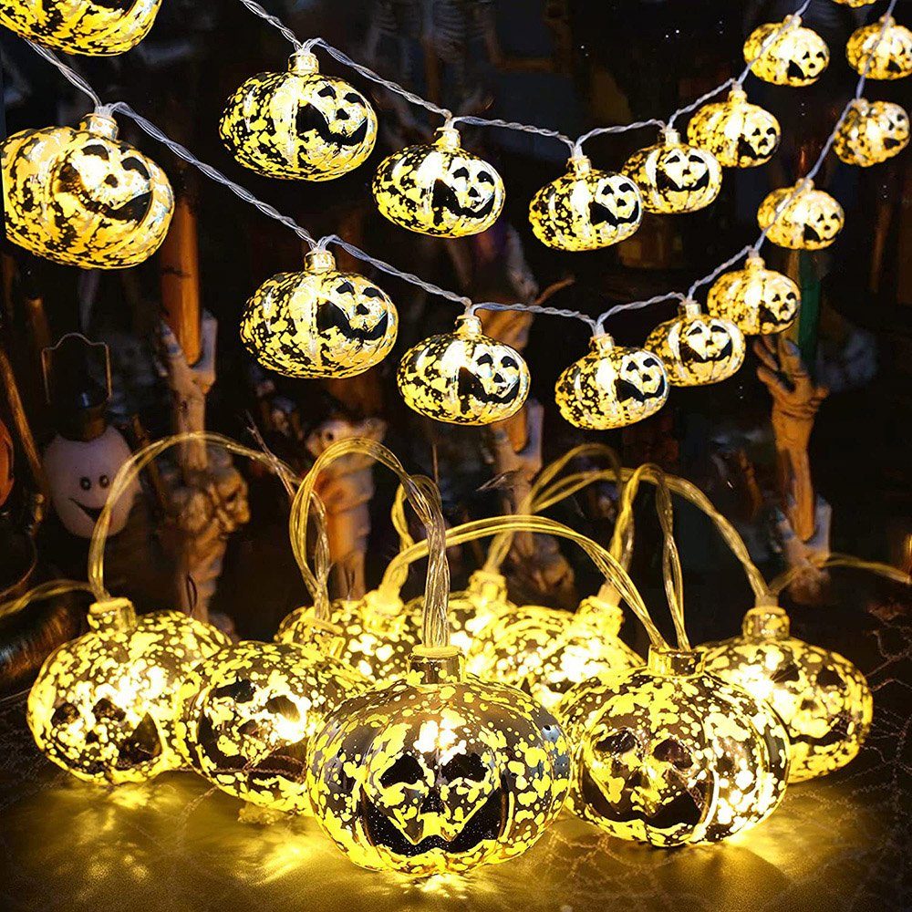 Halloween Dekor, Rosnek Lichterkette Kürbis Beleuchtung 20 LED-Lichterkette LEDs Lampe,Außen 3M