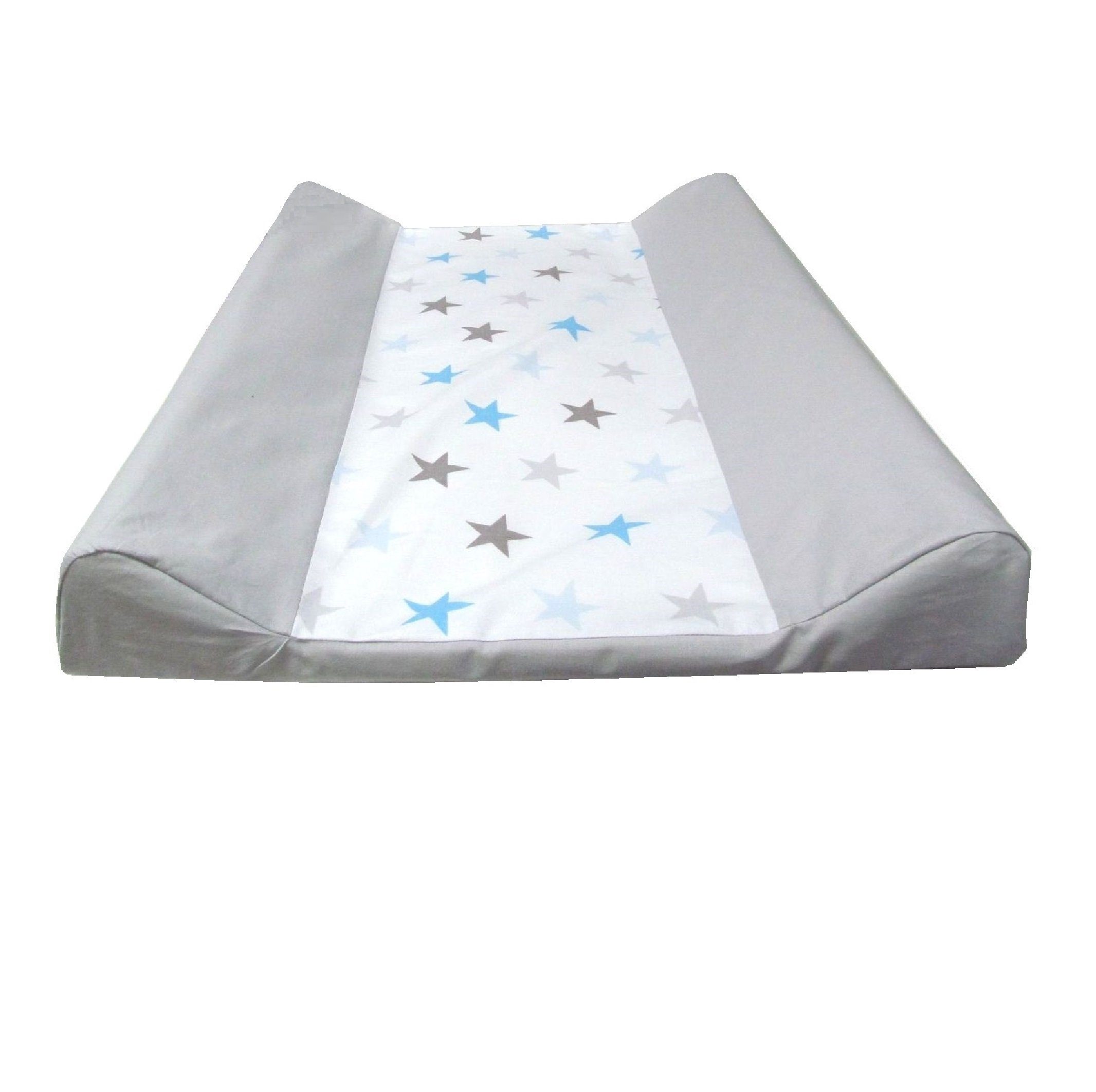 (Wickelauflage Mulde in Sterne blau abnehmbar - STARS" Babymajawelt Made Set), 2 "BiG 50x70 Bezug, 2-tlg., und EU, Keil Wickeltischauflage Wickelauflage Bezug Abwaschbar, cm