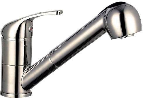 Eyckhaus kitchen & cooking Spültischarmatur Würzburg mit Geschirrbrause, Niederdruckarmatur, schwenkbar, Edelstahloptik
