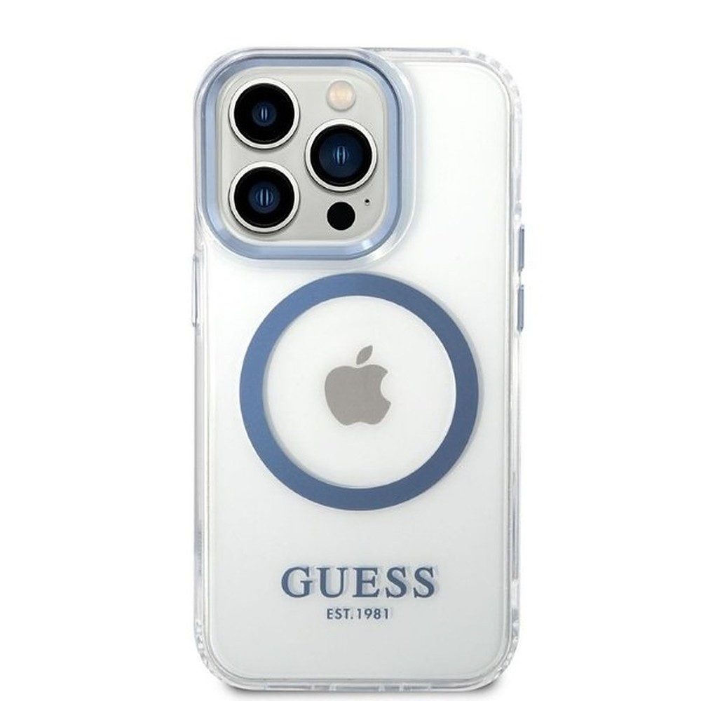 Guess Smartphone-Hülle Schutzhülle Handyhülle Magnethülle 6,1 Zoll, MagSafe, transparent, IMD-Technologie