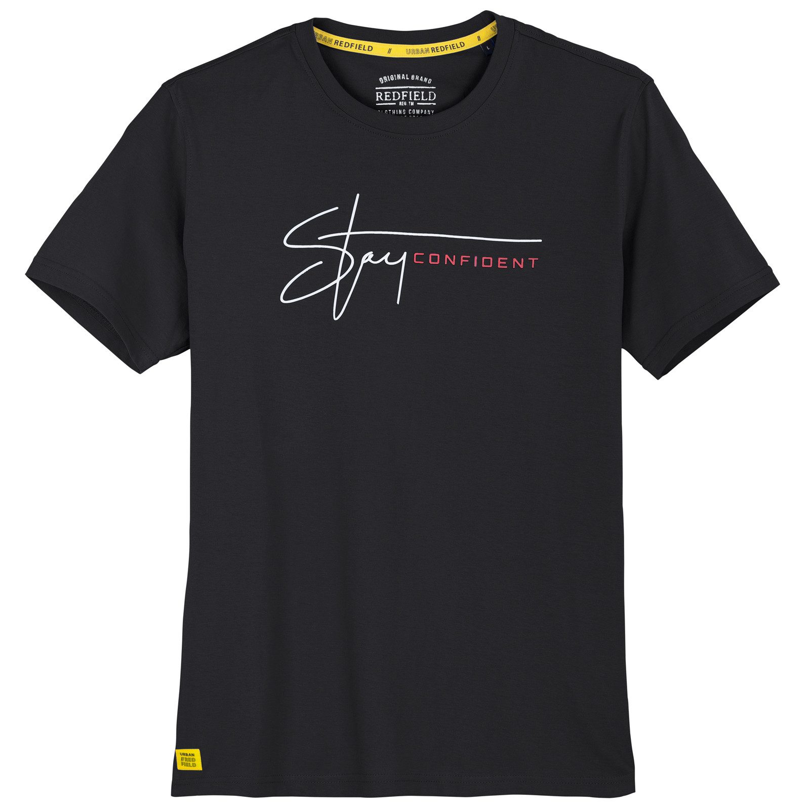 redfield Rundhalsshirt Redfield Übergrößen T-Shirt schwarz günstig online kaufen