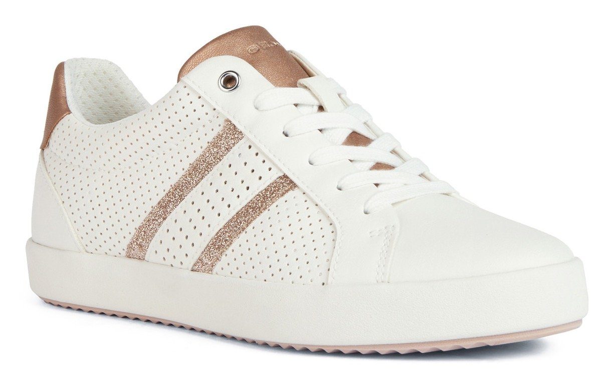 Geox D BLOMIEE Sneaker mit kontrastfarbigen Stripes weiß-roségold