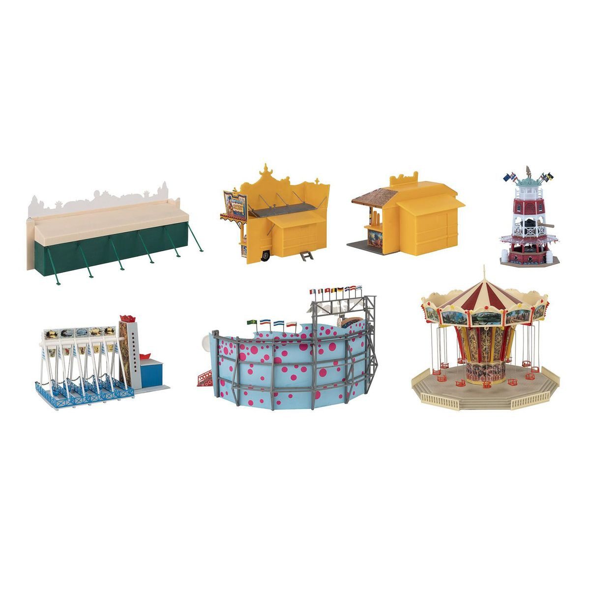 Faller Modellbausatz Faller 140460 Kirmes Set Jahrmarktvergnügen H0