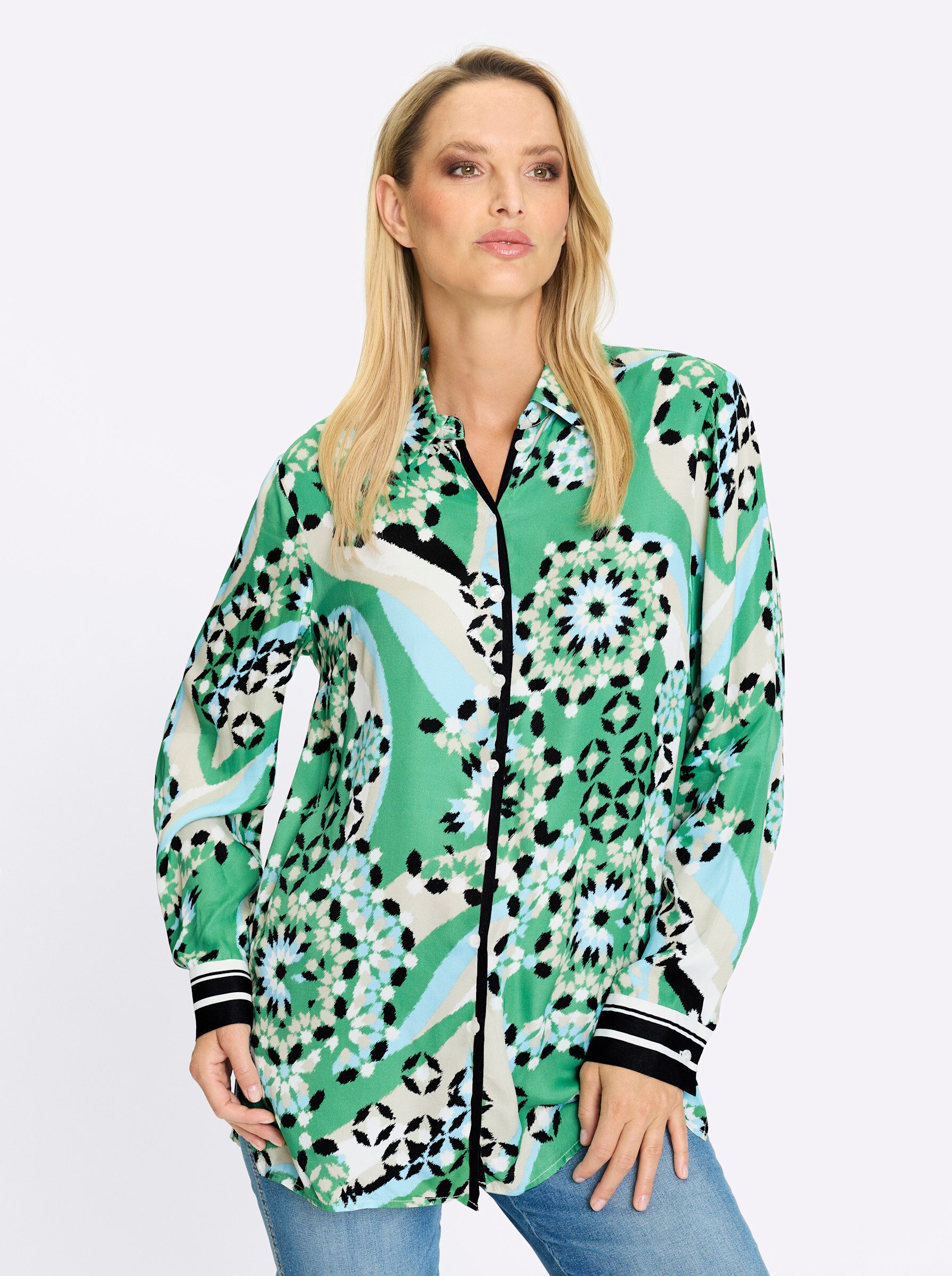 heine Klassische Bluse Druck-Tunika Langarm günstig online kaufen