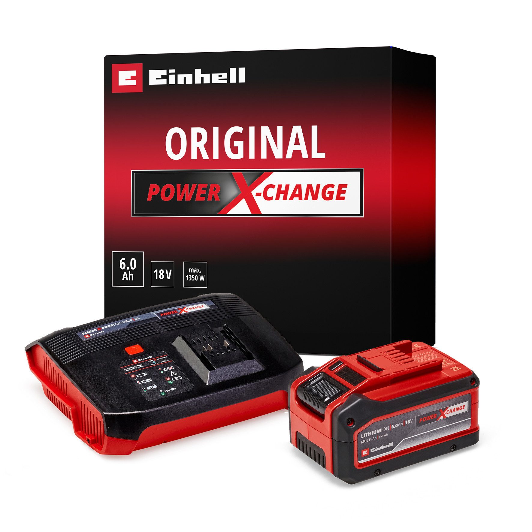 Einhell PXC-Starter-Kit 18V 4-6Ah & 6A Boostcharger Akku-Ladestation (Packung, 2-tlg., inkl. Akku)
