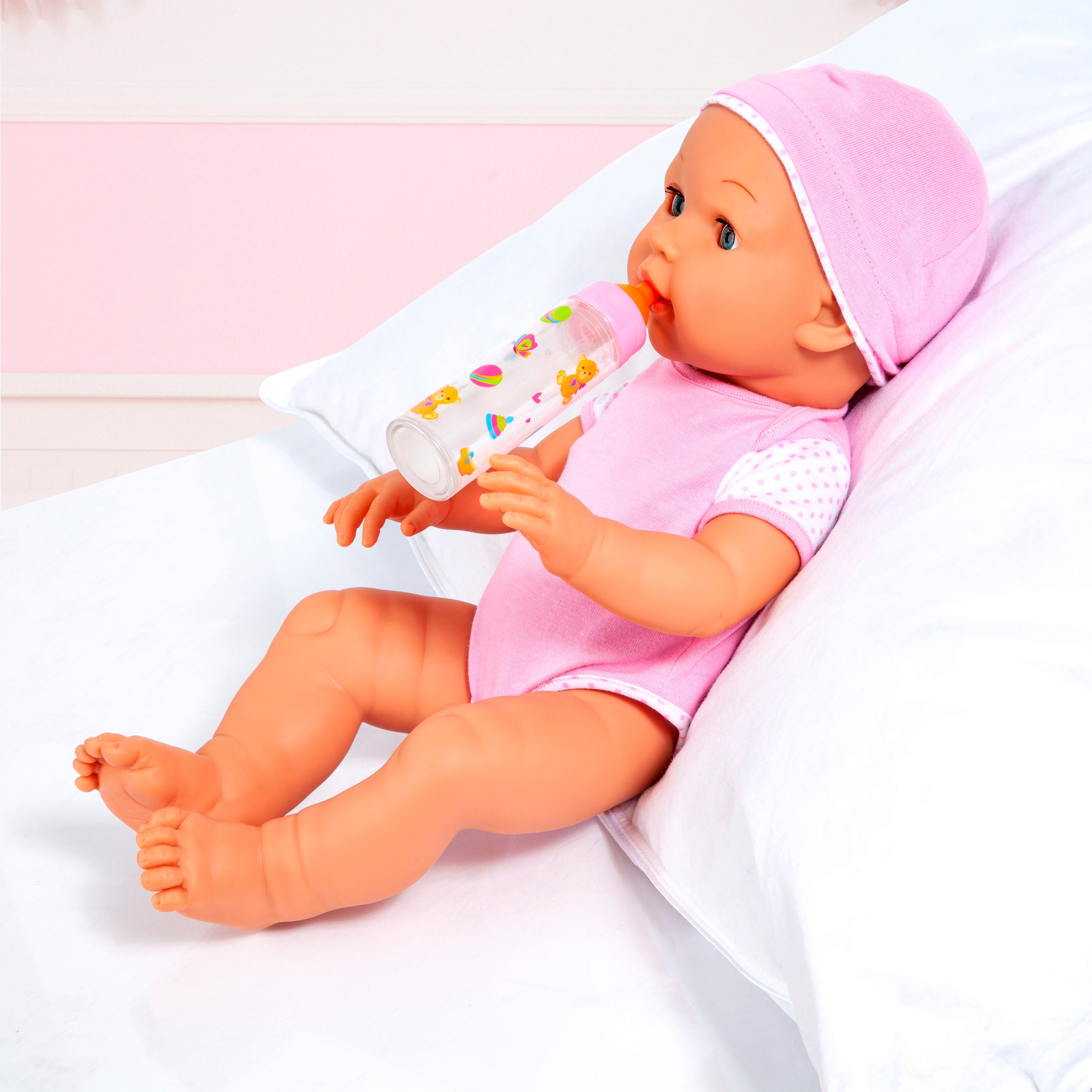 Bayer Puppen Accessoires-Set Puppen-Fläschchen Milch und Orange, (Set, 2-tlg), leeren und füllen sich wie von Zauberhand – Bild 4 von 4