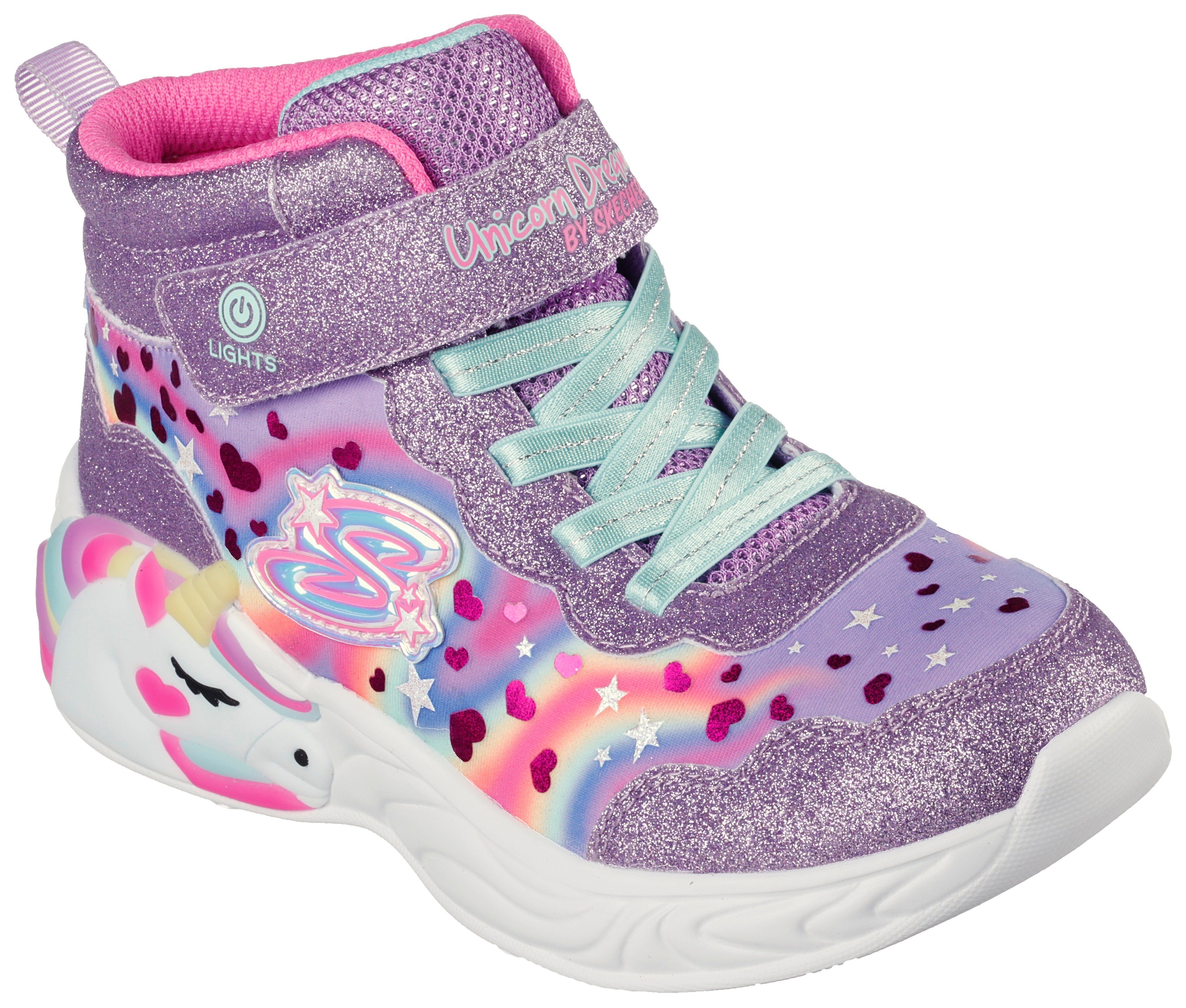 Skechers Kids UNICORN DREAMS Sneaker und cooler Blinkfunktion mit zum Ausschalten Ein