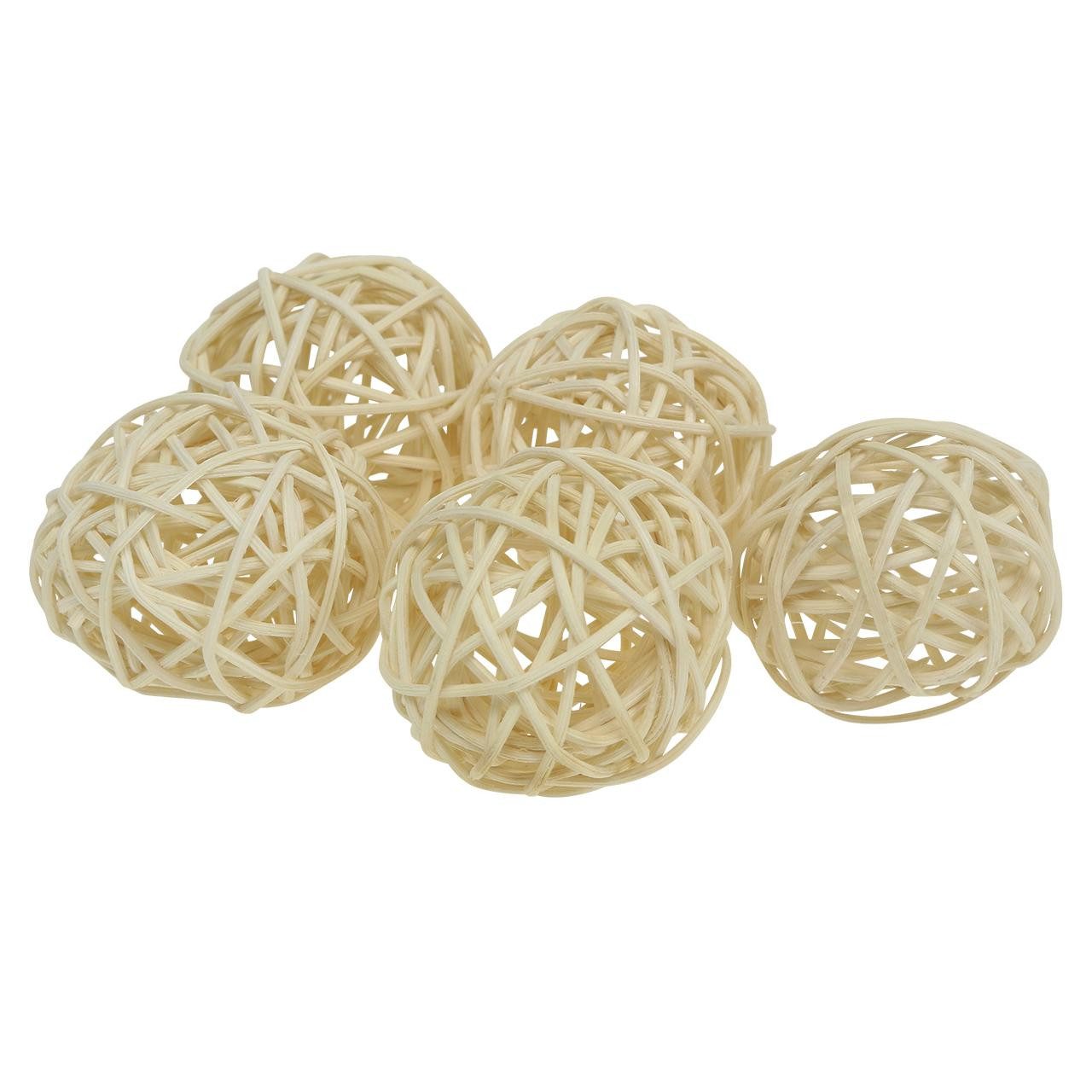 Florists Products Dekokorb Gebleichte Rattanbälle Ø4cm, 24er Set - Deko & Basteln, 24 Stück