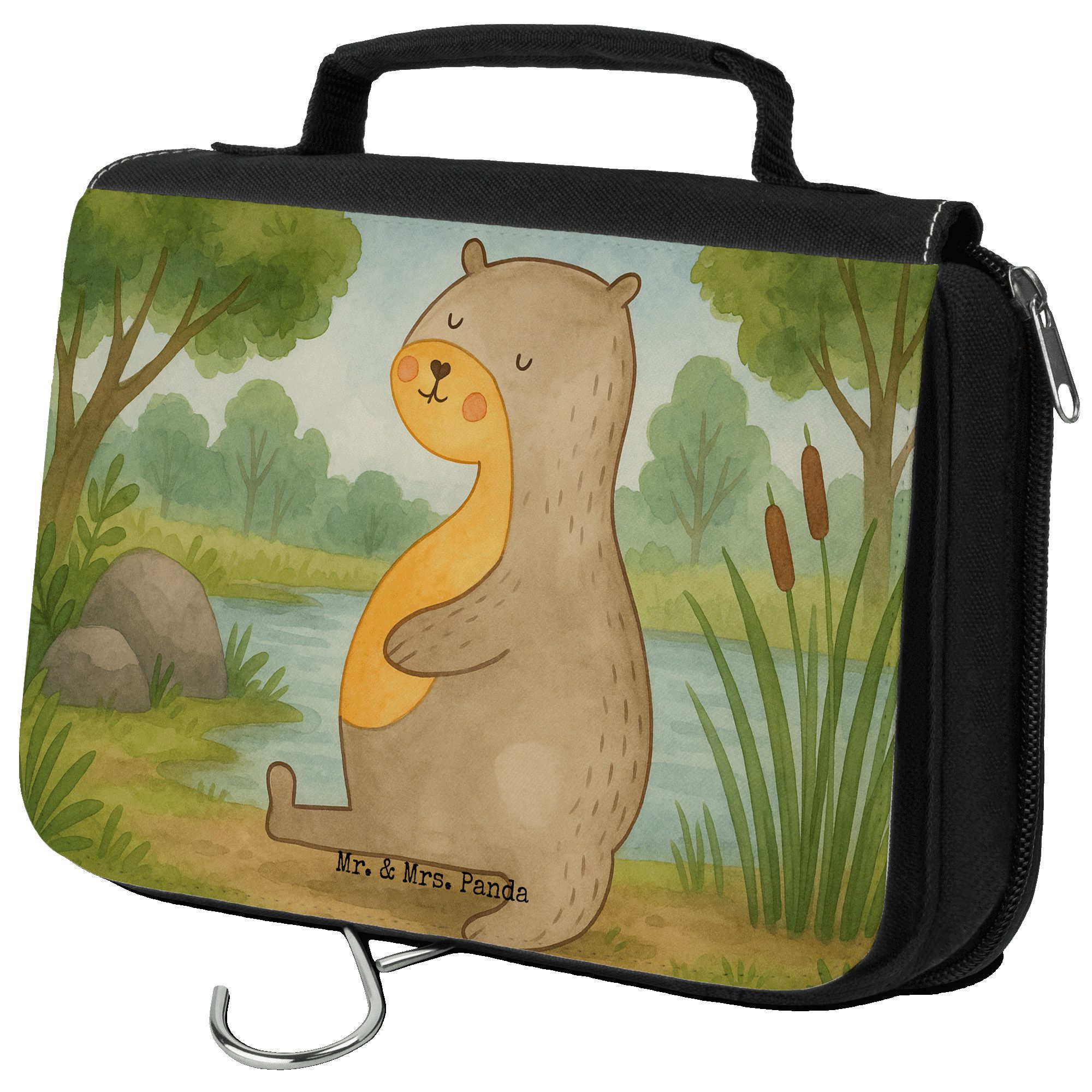 Mr. & Mrs. Panda Сумки для туалетного приладдя Otter Bauch Design, Kulturtasche, Weiß, badtasche, voll Gefuttert, di (Packung, 1-tlg)